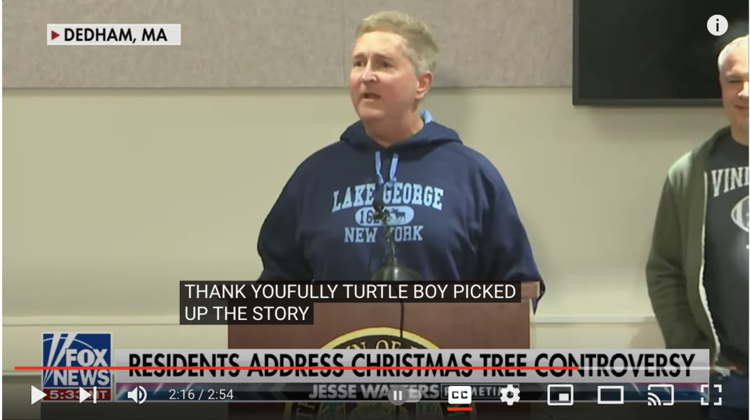 Shoutout To This Guy Who Gave Turtleboy Credit For Breaking Dedham Christmas Tree Story And Was Featured On Jesse Waters Primetime - TB Daily News