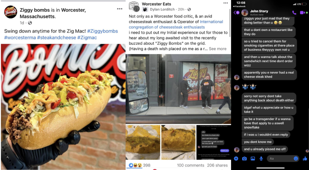 All Hell Breaks Loose After Man Shares Negative Review Of Worcester Steak And Cheese Restaurant In Food Review Facebook Group - TB Daily News