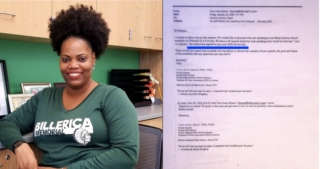 Public Records Request Shows Billerica High School Agreed To Pay Monica Cannon-Grant $200 To Speak To Students, Disputing Statement About Nonprofit Paying  - TB Daily News