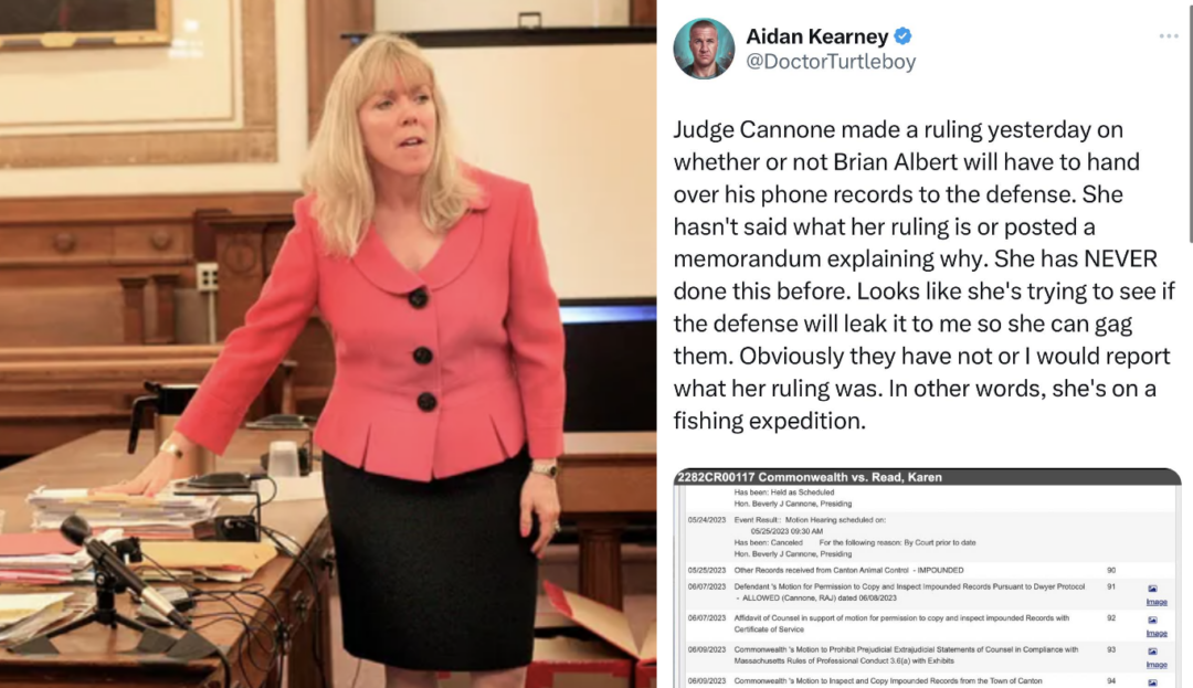 Canton Coverup Part 59: Judge Cannone Denies Defense Access To Brian Albert, Jen McCabe's Cell Phone Records After Bating Turtleboy To Leak Ruling In Fishing Expedition - TB Daily News