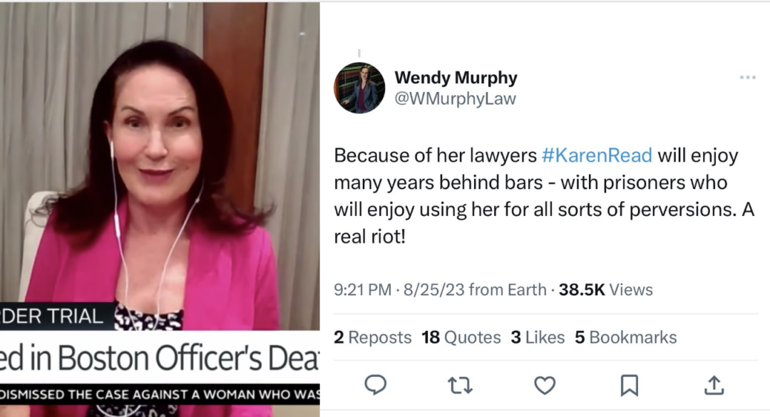 Canton Coverup Part 120: Attorney Wendy Murphy Makes Jokes About Karen Read Being Raped In Prison, Appears As Guest On John Depetro Show - TB Daily News