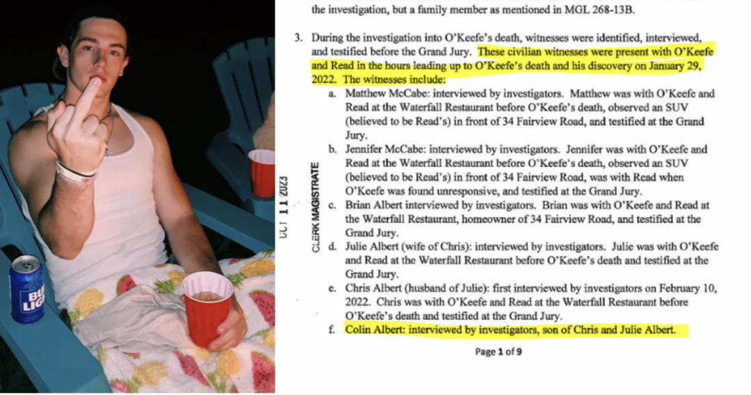 Canton Coverup Part 190: Charging Documents In Turtleboy Case Claim Colin Albert Was Present With John O'Keefe On Night He Was Killed, Dropped Out Of Bridgewater State Due To "False Allegations" By TB - TB Daily News