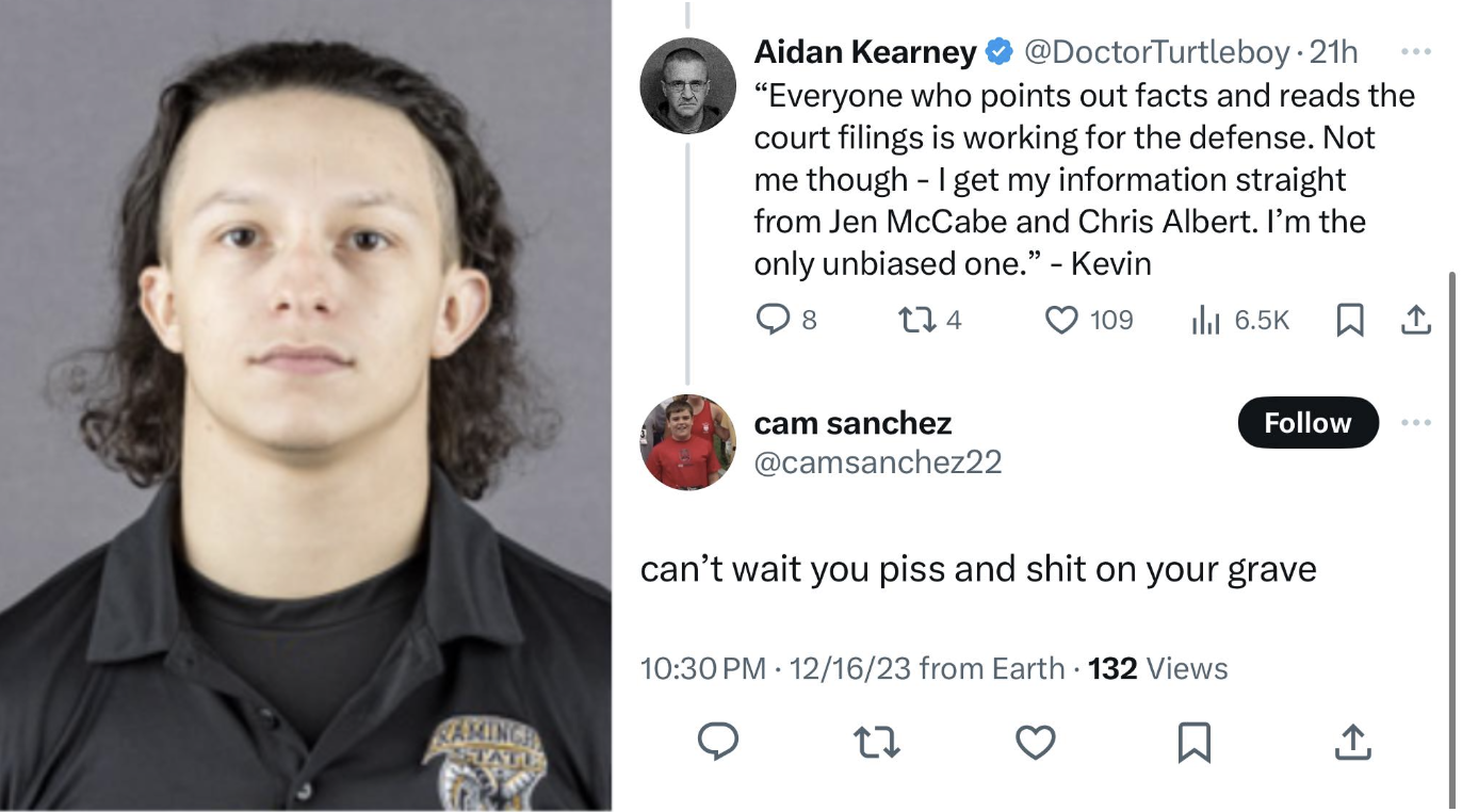 Canton Coverup Part 254: Colin Albert's Framingham State Baseball Player Friend Cam Sanchez Sends Graphic Threats To Journalist Who Is Potential Witness In Karen Read Case - TB Daily News