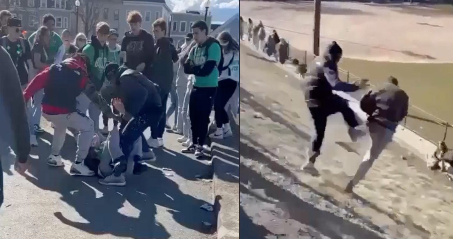 Alarming Video Shows Crowd Watching As Three Men Beat Man At Southie St Patrick's Day Parade, Kick Him Down Hill Into Fence, Spit On Him - TB Daily News