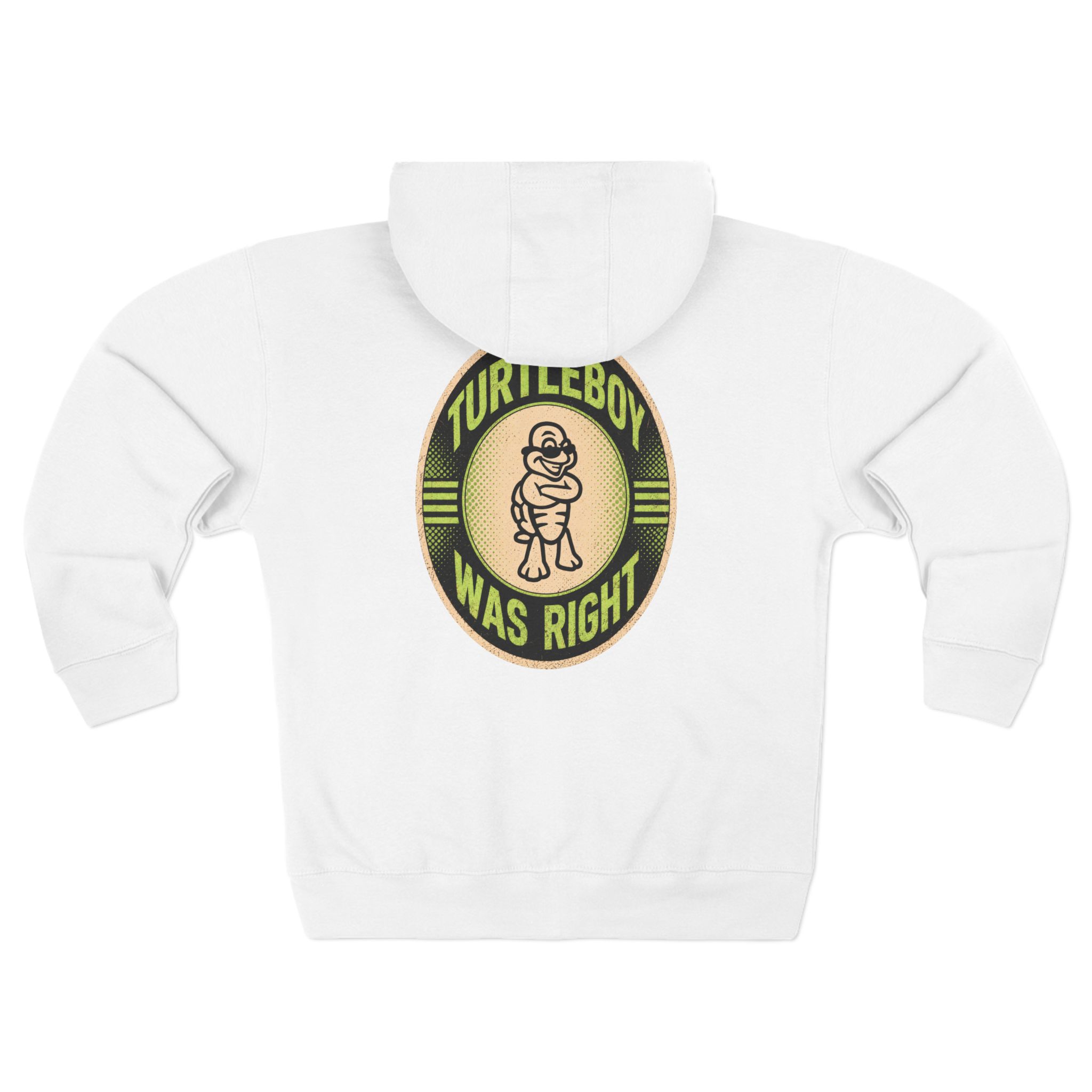 Turtleboy was Right Oval - Pocket and Back Design Unisex Zip Hoodie - Image 14