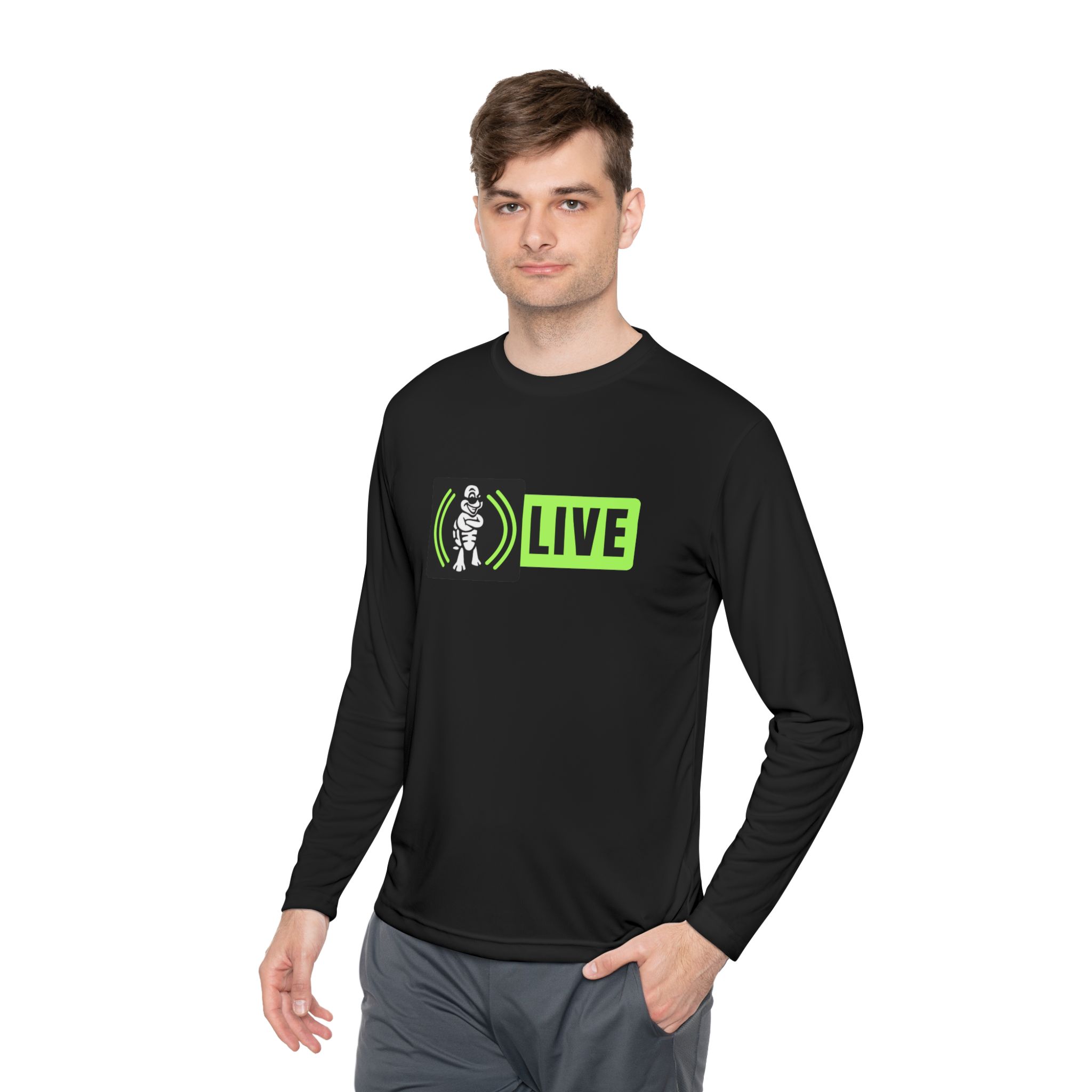 Turtleboy Live V26 Green - Unisex Lightweight Long Sleeve Sports Tee - Image 15