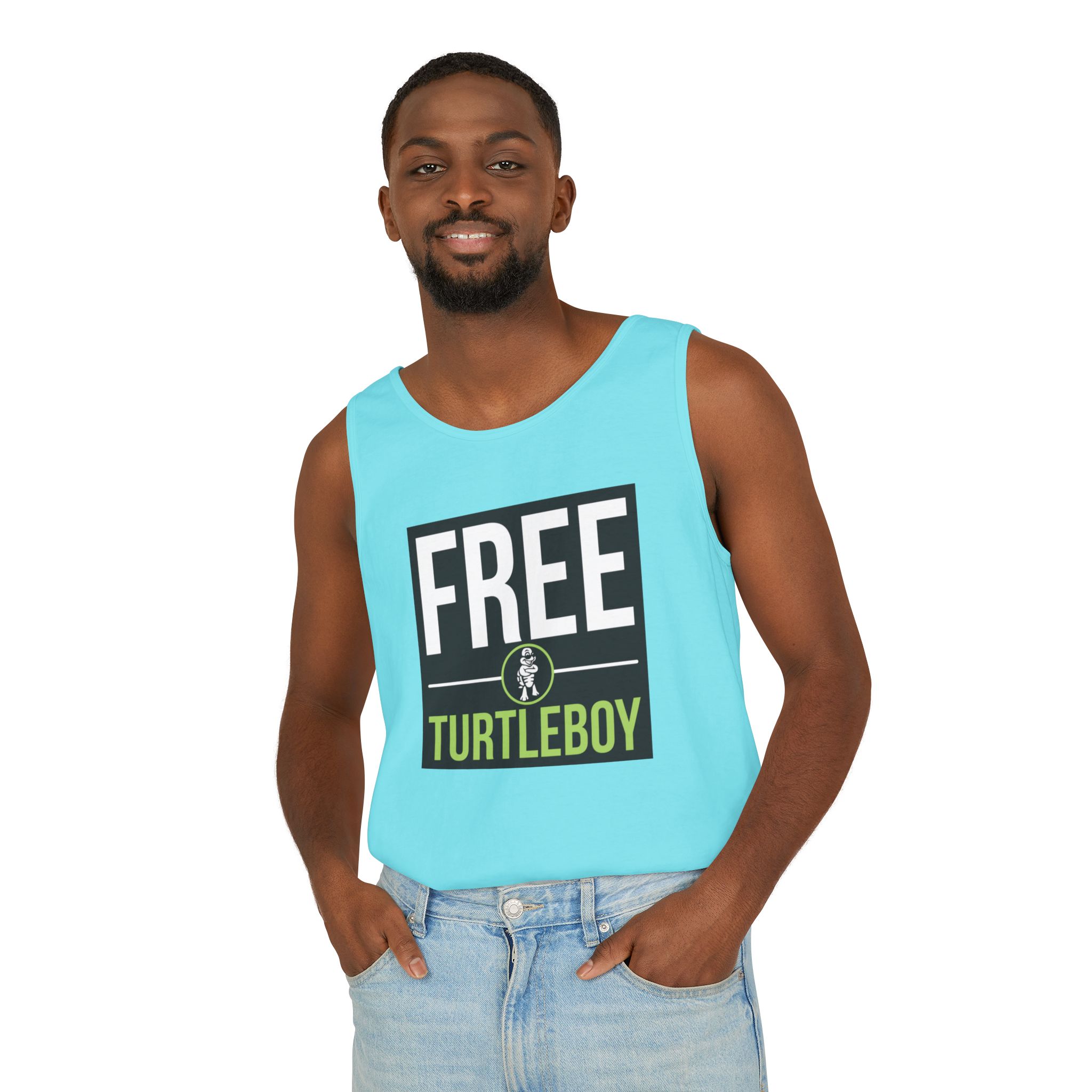 Free Turtleboy Text - Unisex Jersey Tank - Image 50