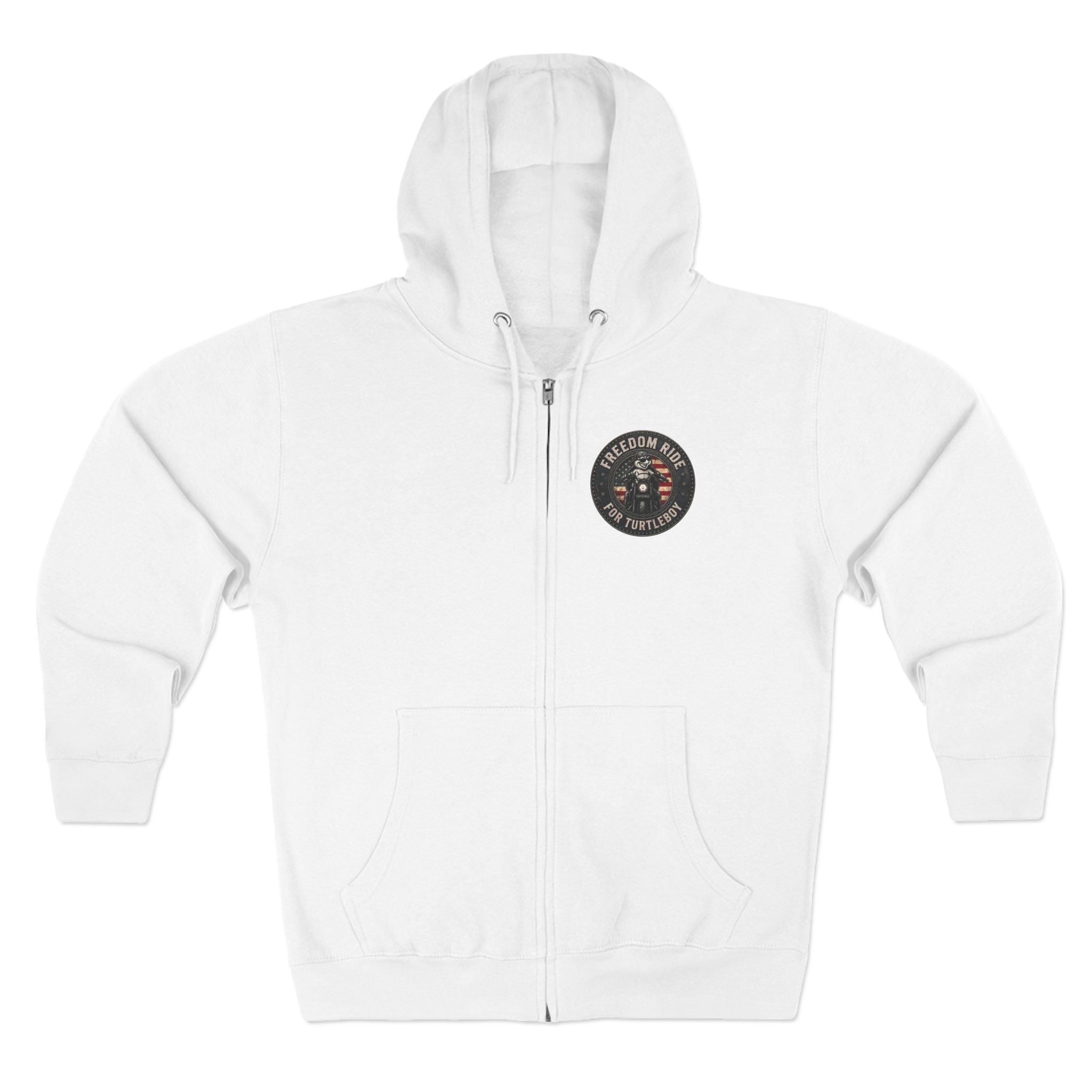 Freedom Ride for Turtleboy (Riders Wearing Gray) - Pocket and Back Design Unisex Zip Hoodie - Image 17
