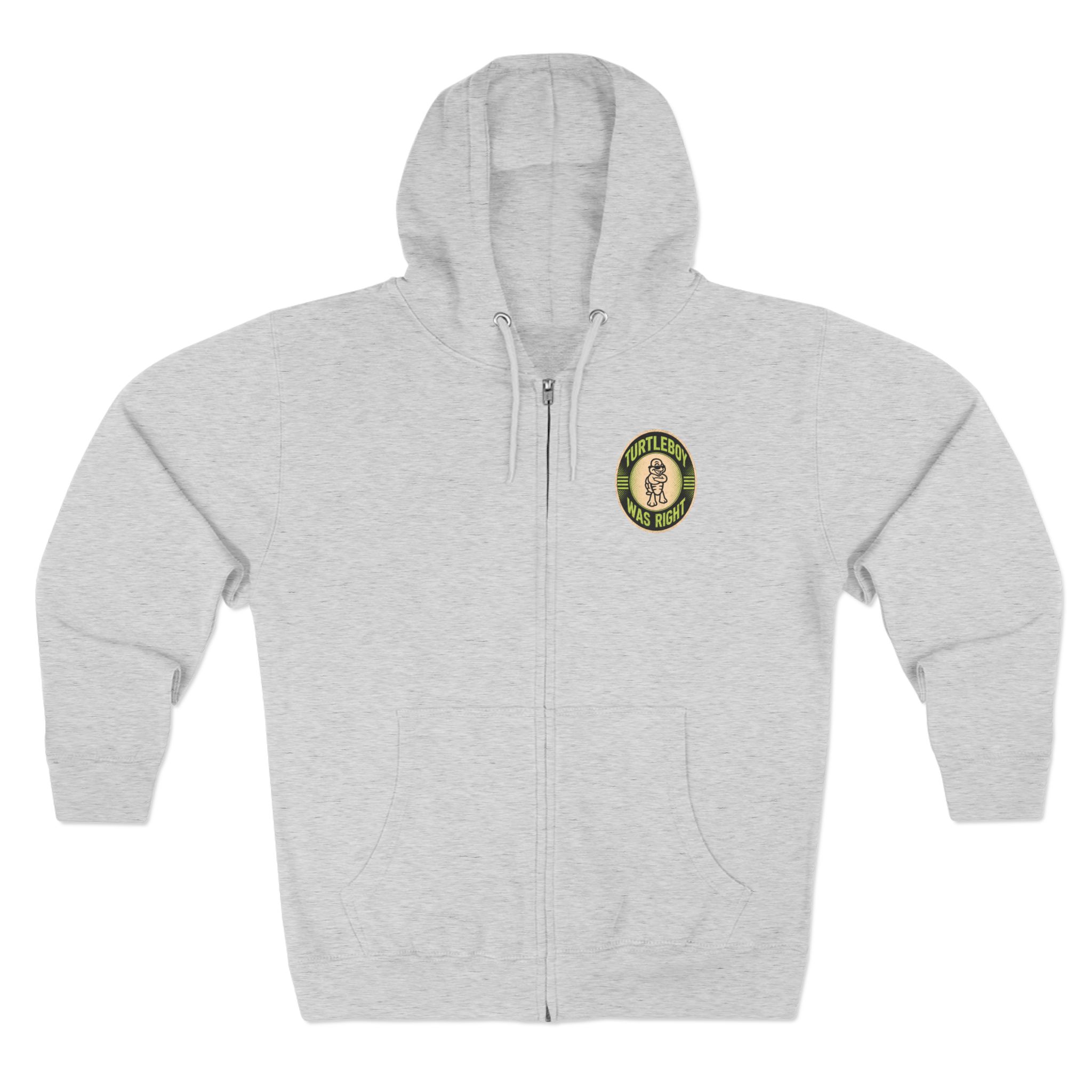 Turtleboy was Right Oval - Pocket and Back Design Unisex Zip Hoodie - Image 25