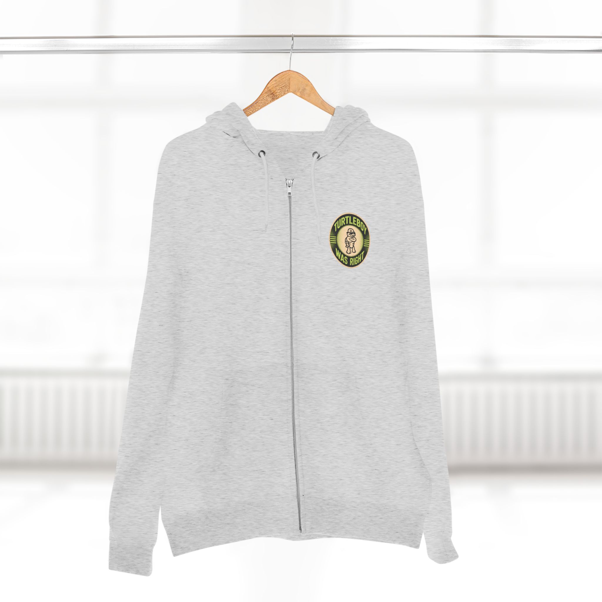 Turtleboy was Right Oval - Pocket and Back Design Unisex Zip Hoodie - Image 28