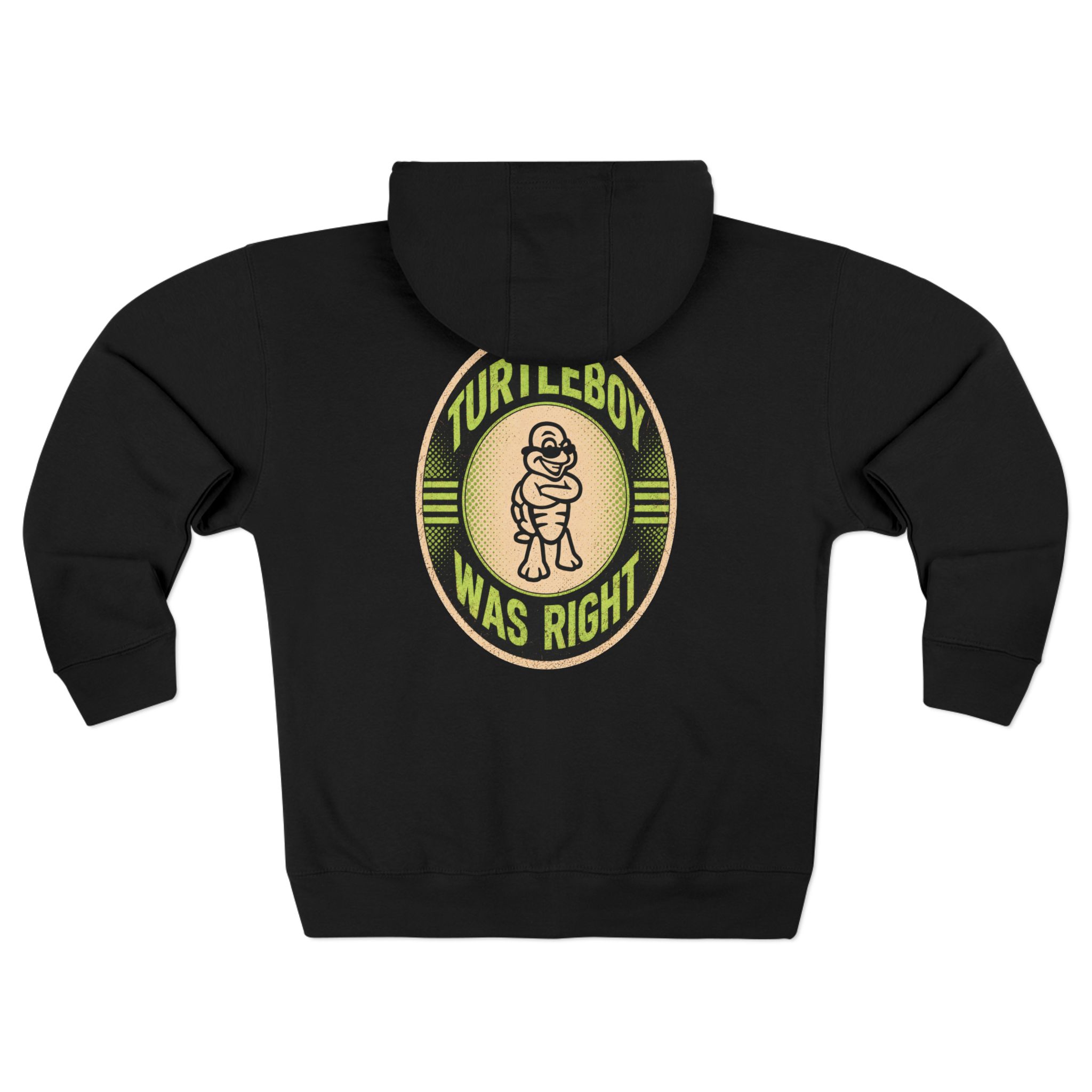 Turtleboy was Right Oval - Pocket and Back Design Unisex Zip Hoodie - Image 22