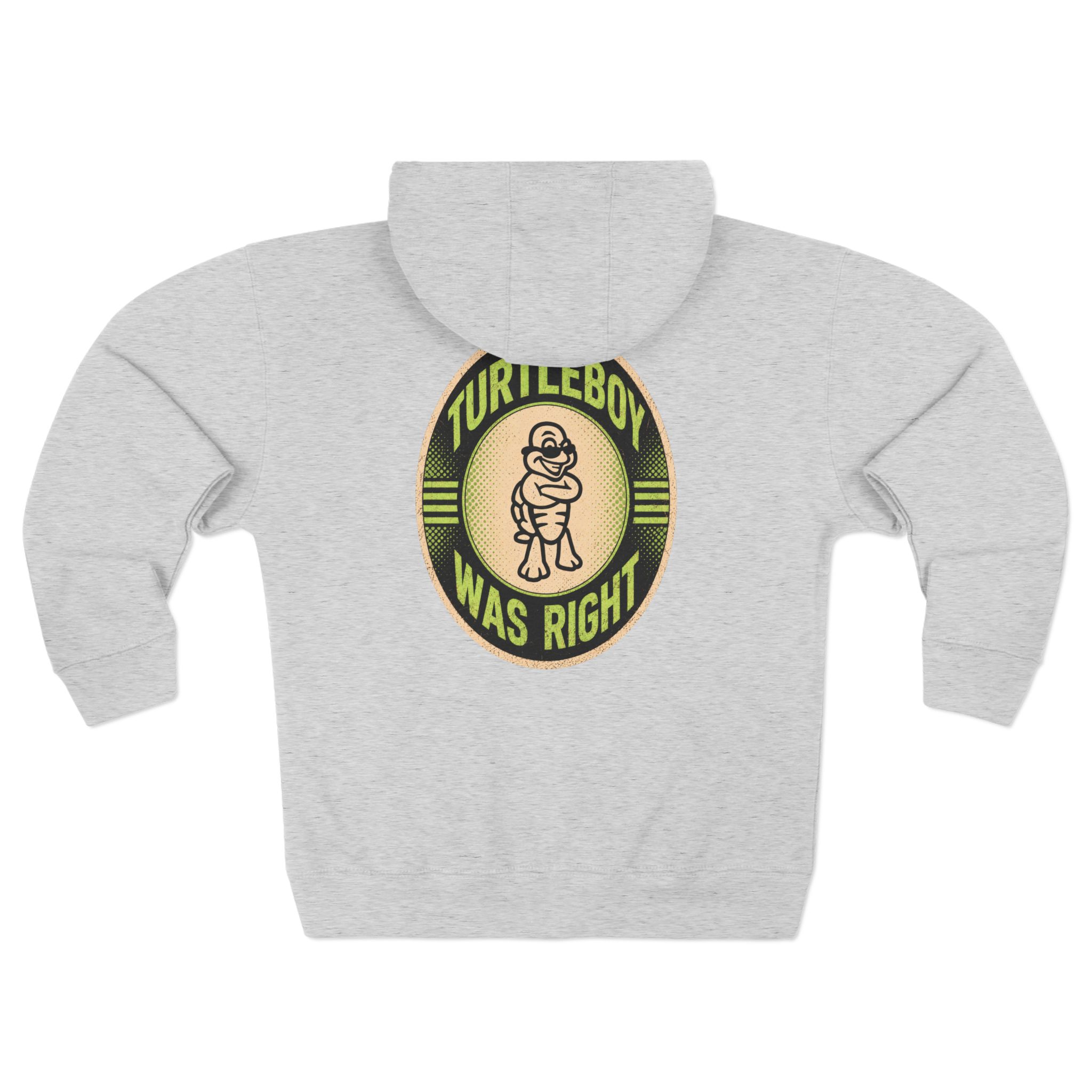 Turtleboy was Right Oval - Pocket and Back Design Unisex Zip Hoodie - Image 26