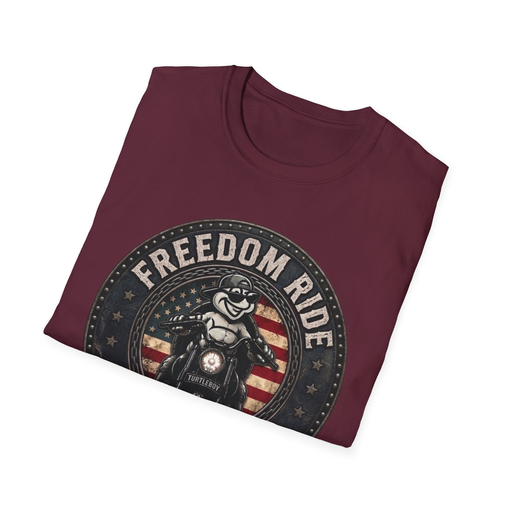 Freedom Ride for Turtleboy (Riders Wearing Gray) - Unisex Softstyle T-Shirt - Image 53