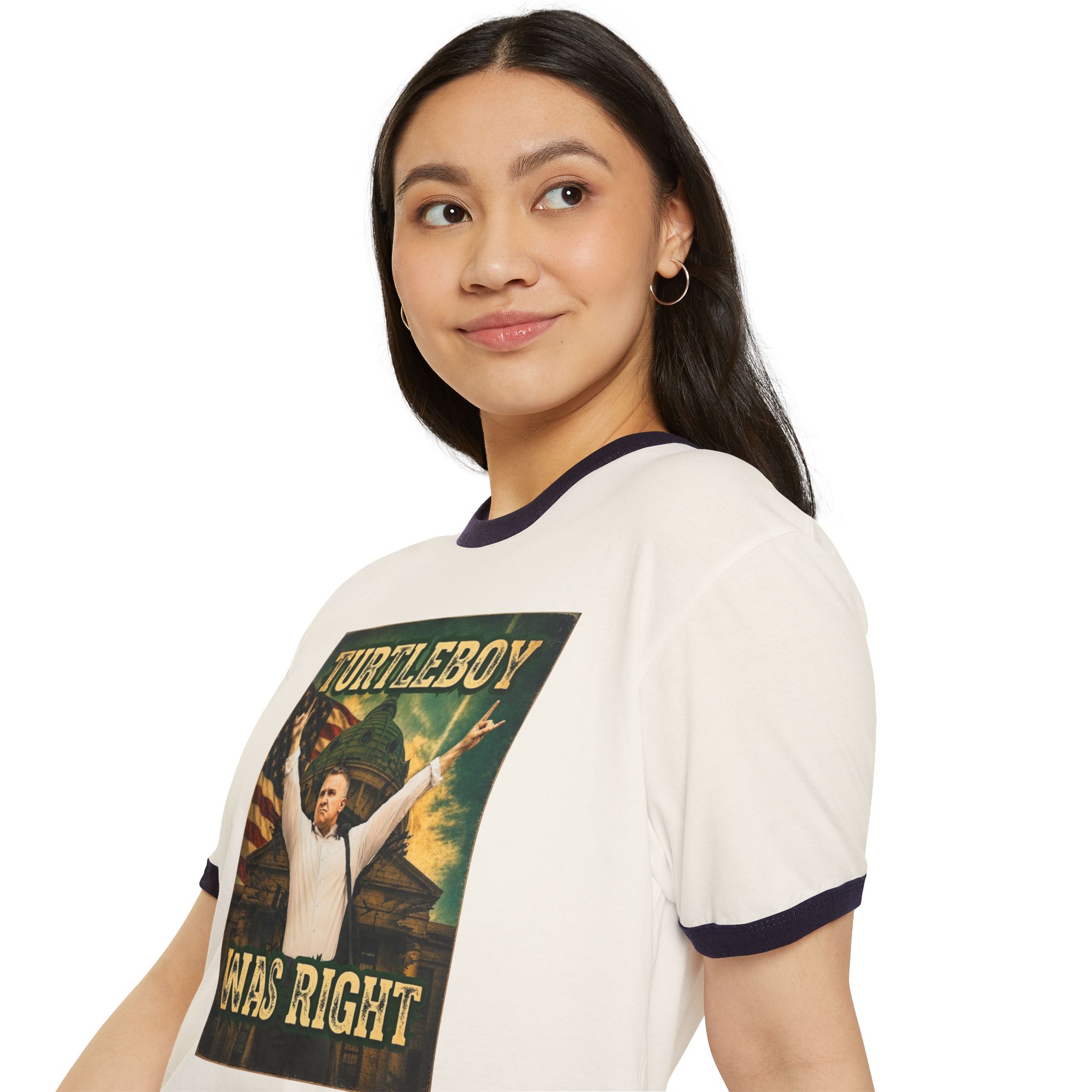 Turtleboy was Right Patriot - Unisex Retro Ringer Tee - Image 7
