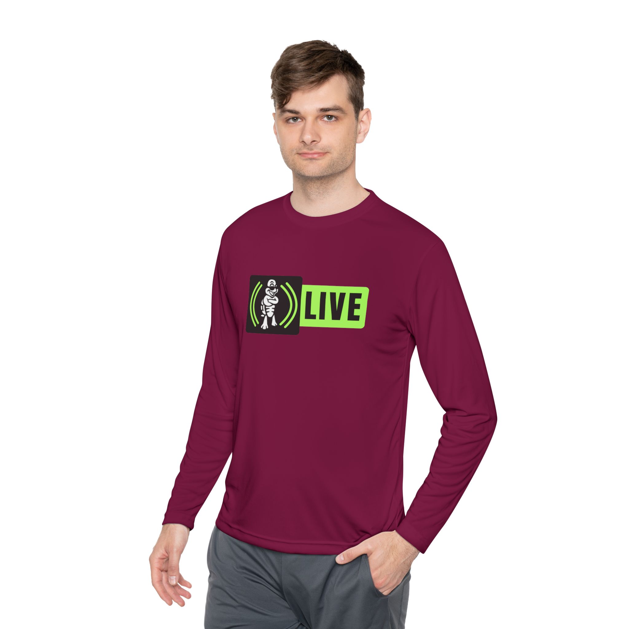 Turtleboy Live V26 Green - Unisex Lightweight Long Sleeve Sports Tee - Image 35
