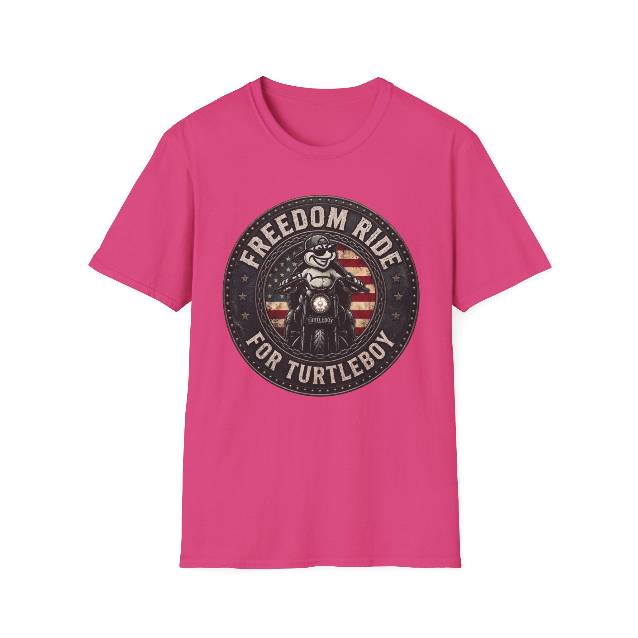 Freedom Ride for Turtleboy (Riders Wearing Gray) - Unisex Softstyle T-Shirt - Image 87