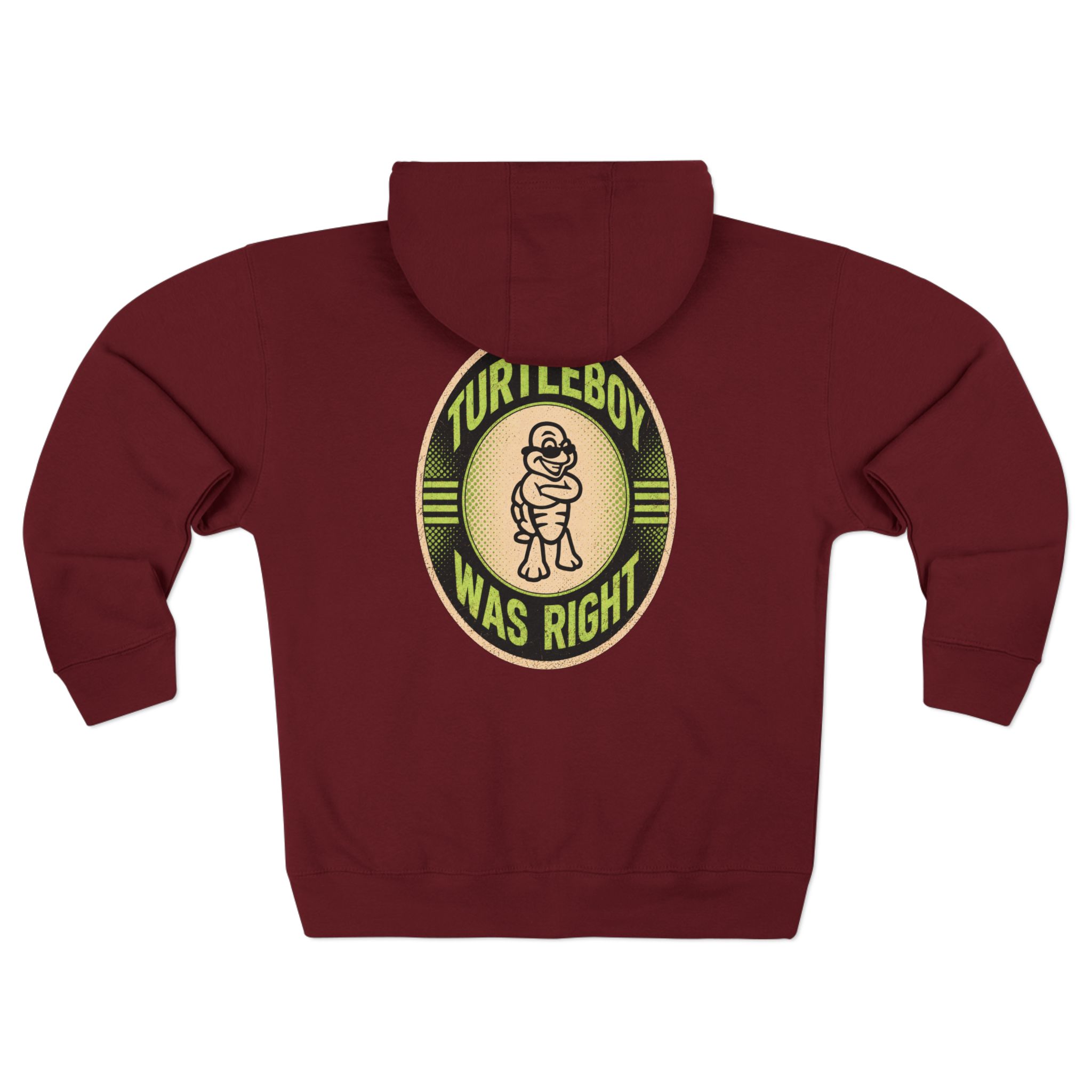Turtleboy was Right Oval - Pocket and Back Design Unisex Zip Hoodie - Image 6