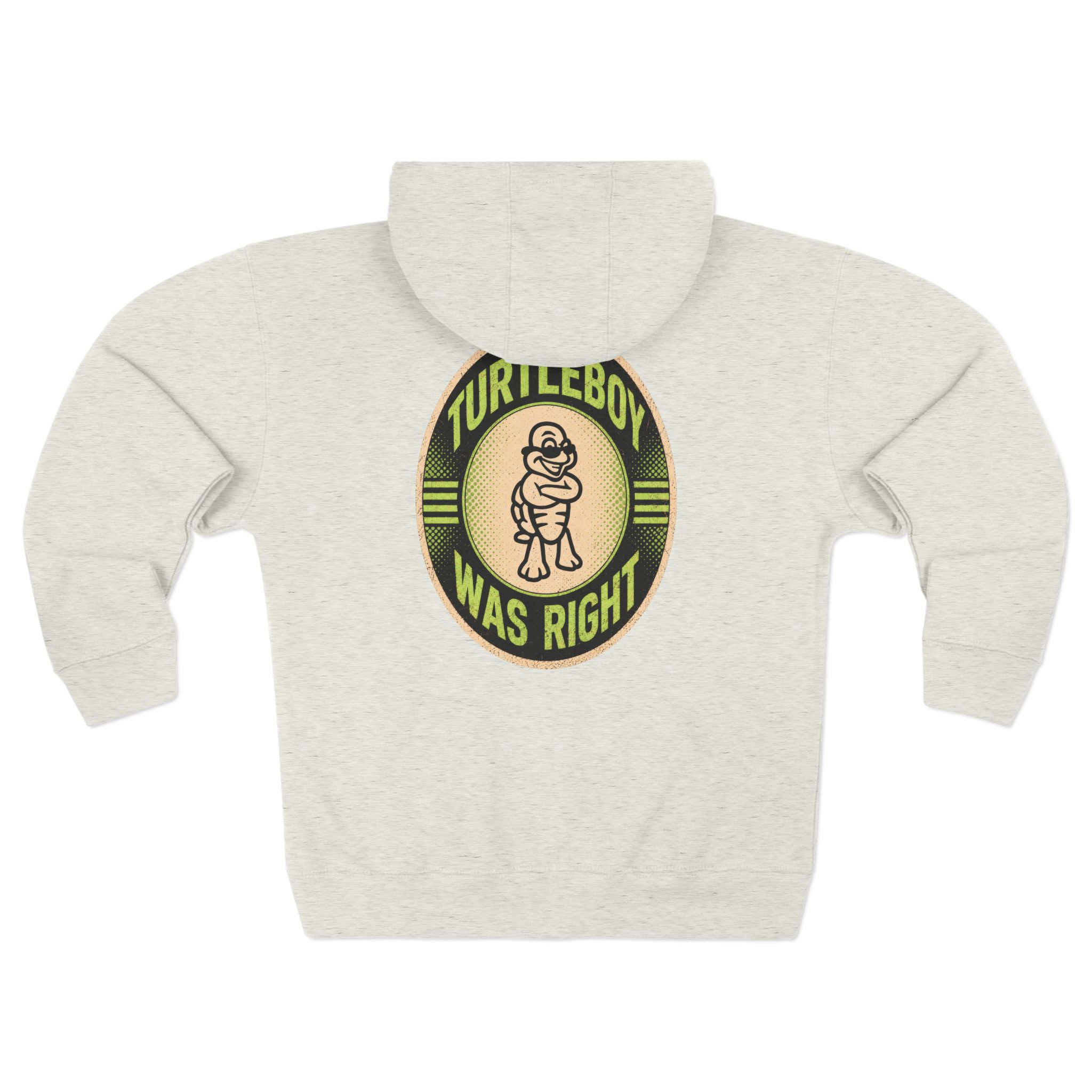 Turtleboy was Right Oval - Pocket and Back Design Unisex Zip Hoodie - Image 10