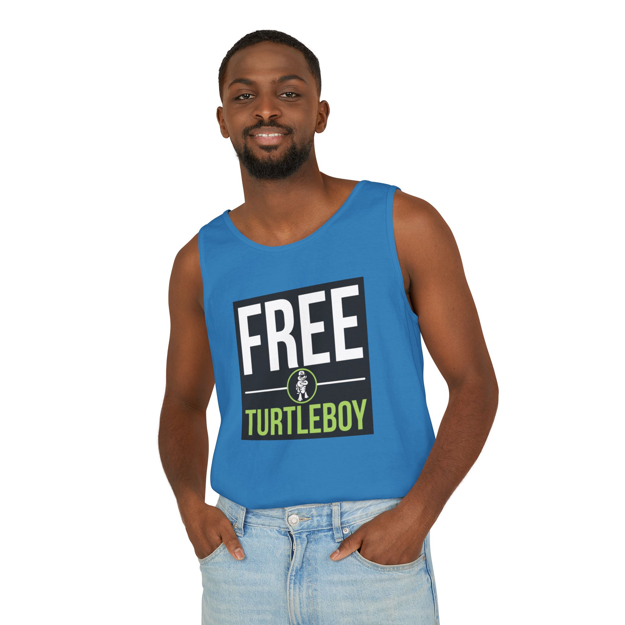 Free Turtleboy Text - Unisex Jersey Tank - Image 16