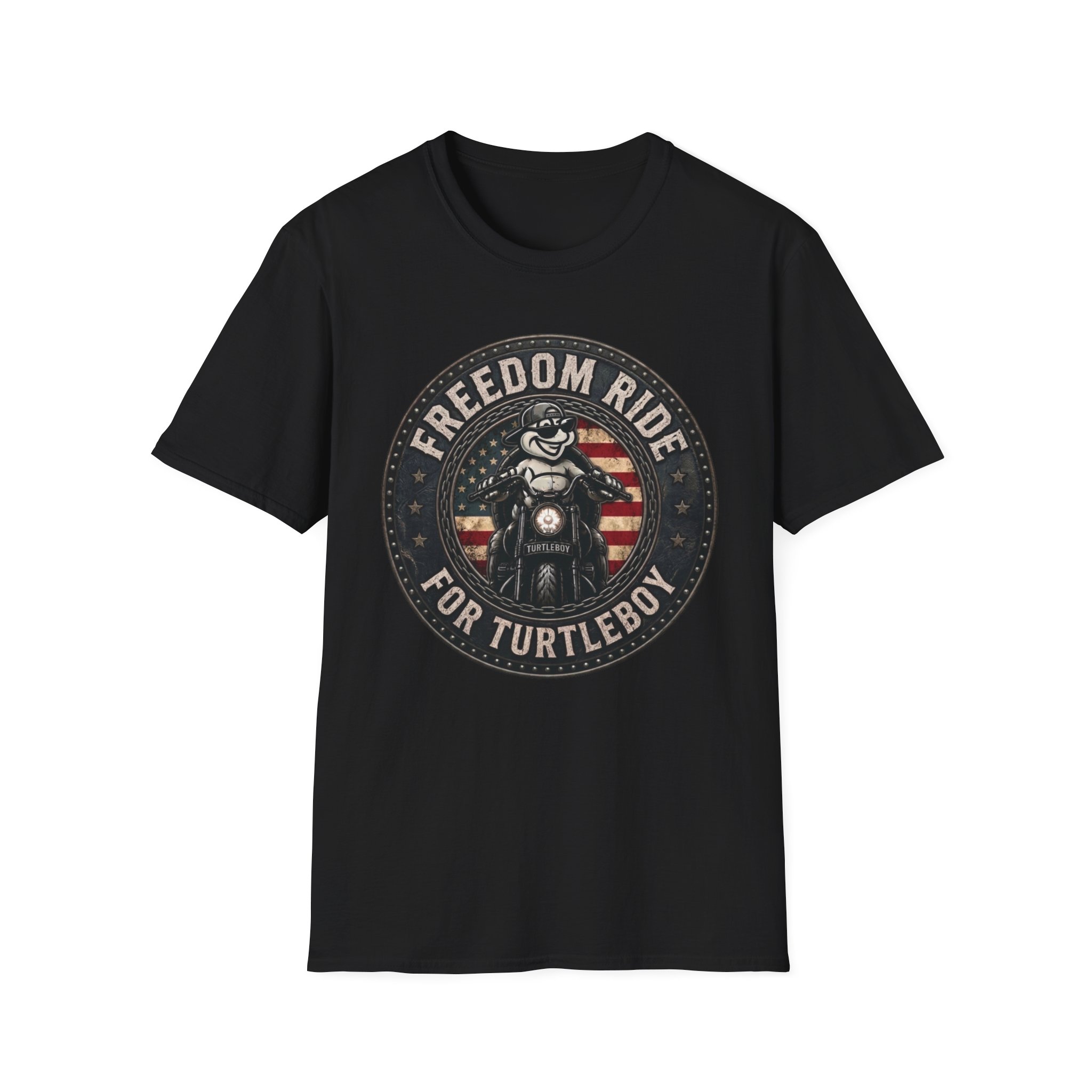 Freedom Ride for Turtleboy (Riders Wearing Gray) - Unisex Softstyle T-Shirt - Image 16