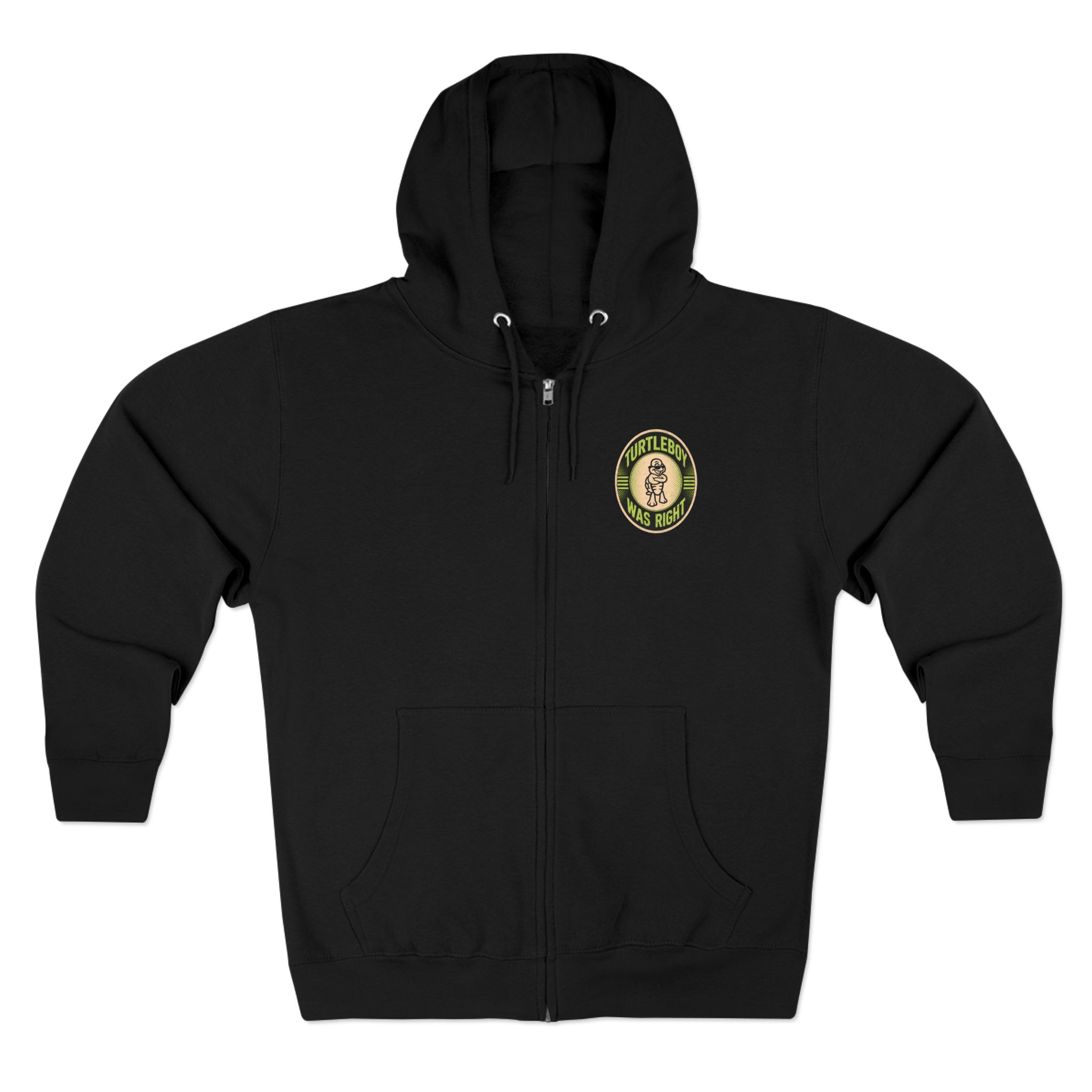 Turtleboy was Right Oval - Pocket and Back Design Unisex Zip Hoodie - Image 21