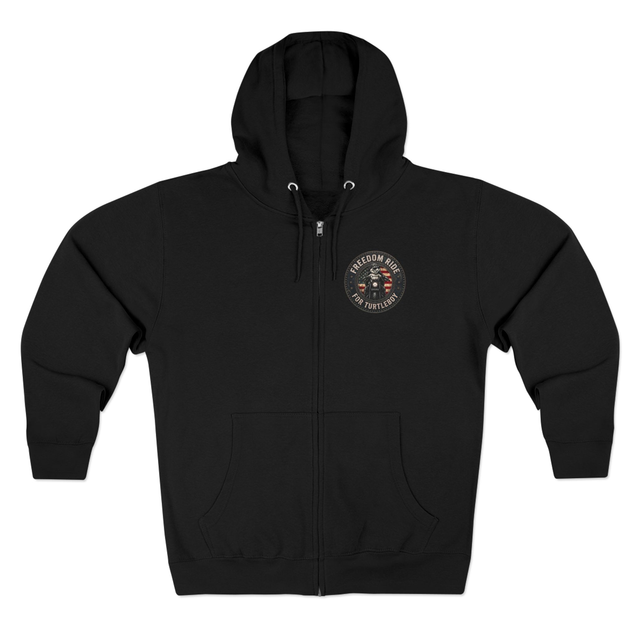 Freedom Ride for Turtleboy (Riders Wearing Gray) - Pocket and Back Design Unisex Zip Hoodie - Image 21