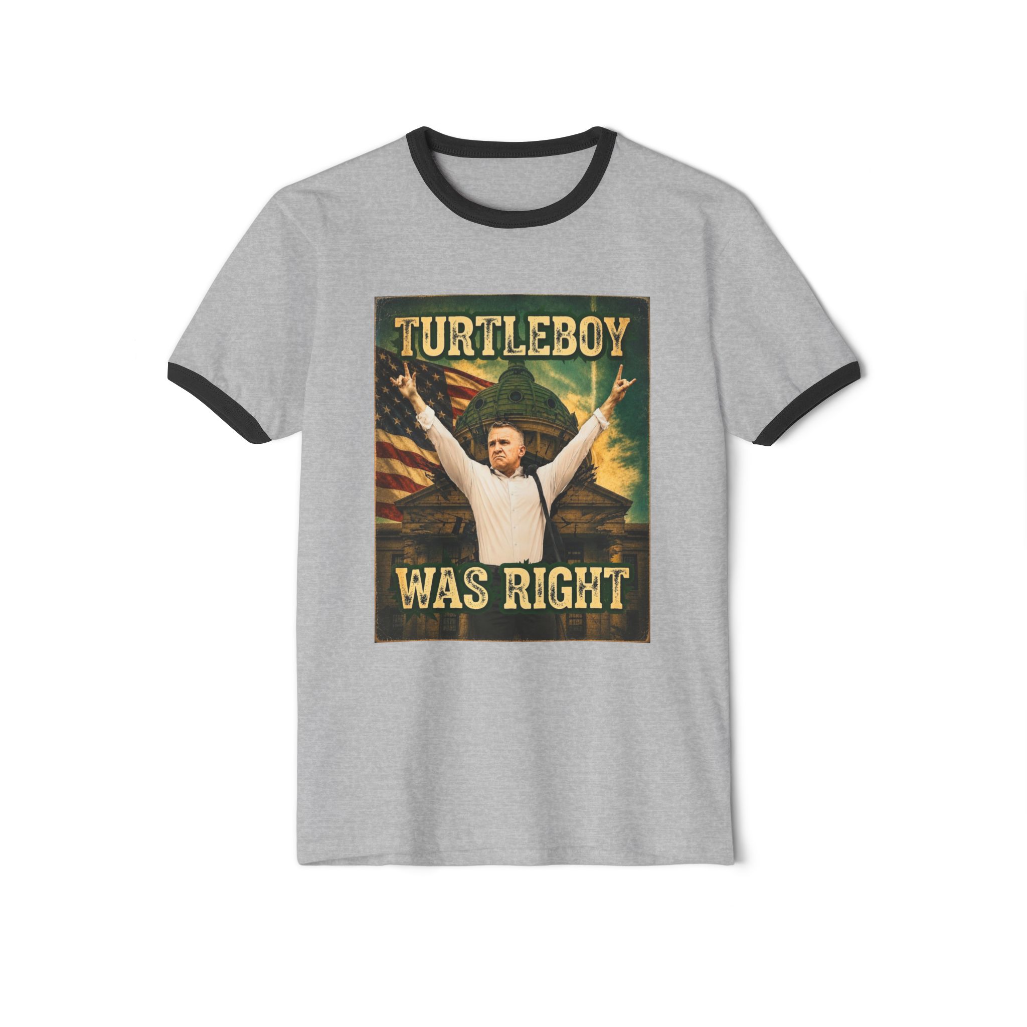 Turtleboy was Right Patriot - Unisex Retro Ringer Tee