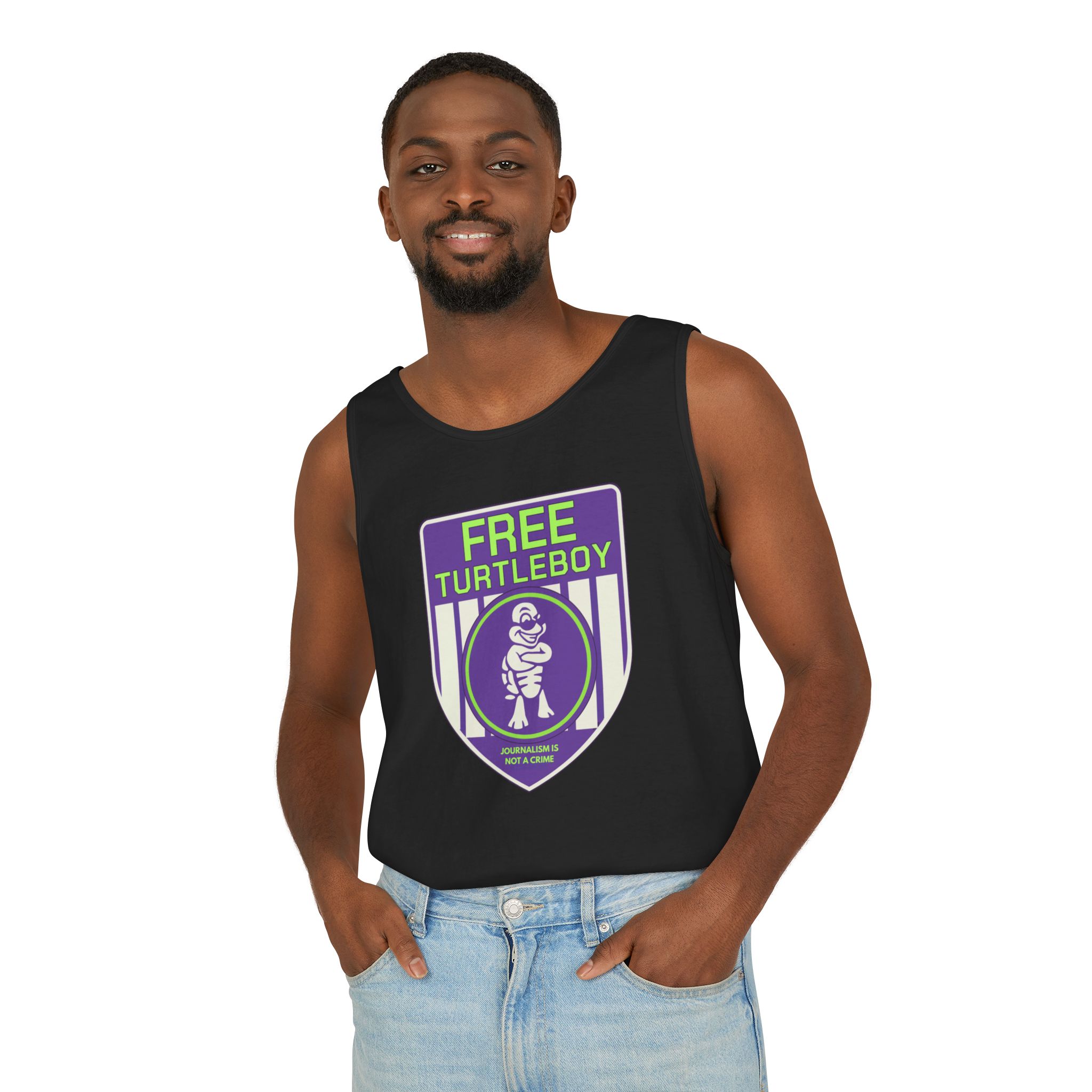Free Turtleboy Sheild - Unisex Jersey Tank - Image 70