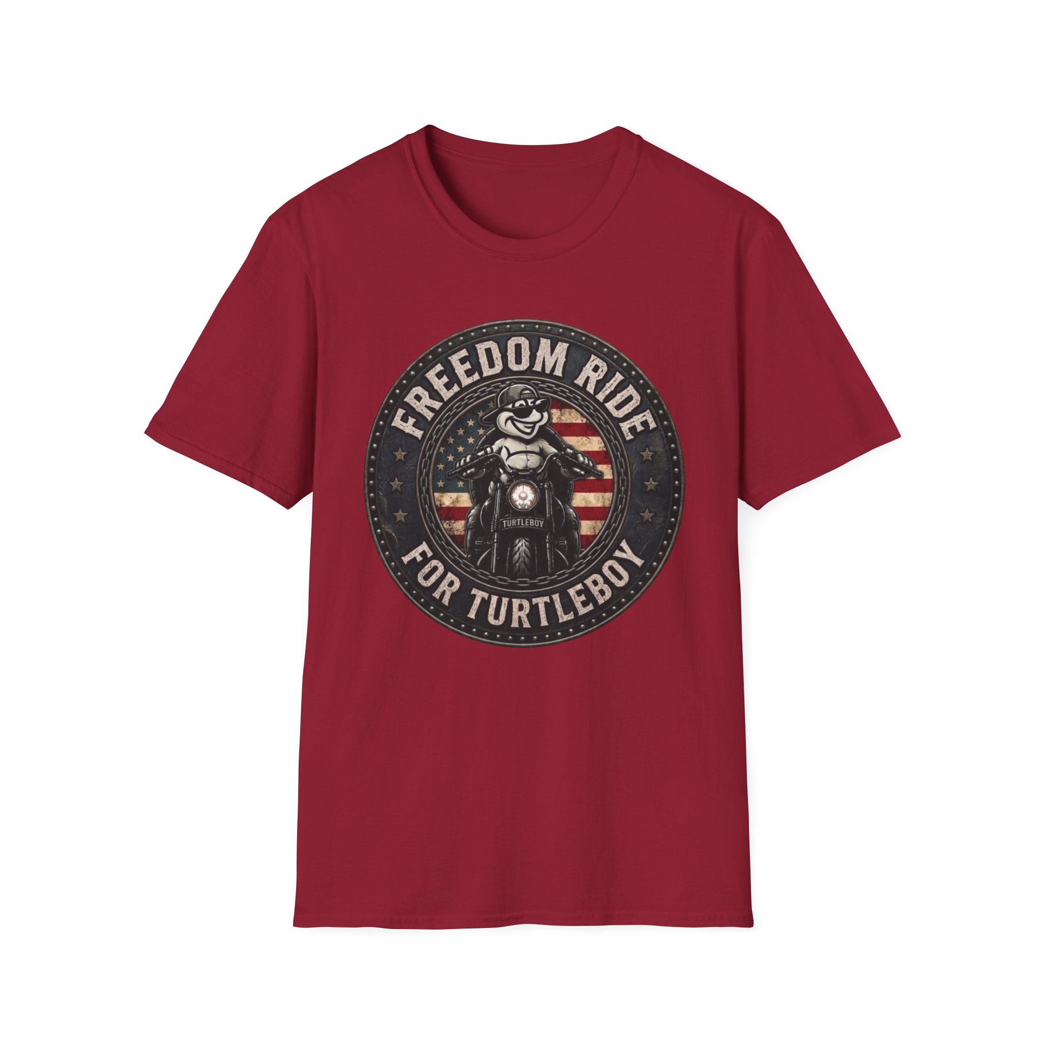 Freedom Ride for Turtleboy (Riders Wearing Gray) - Unisex Softstyle T-Shirt - Image 6