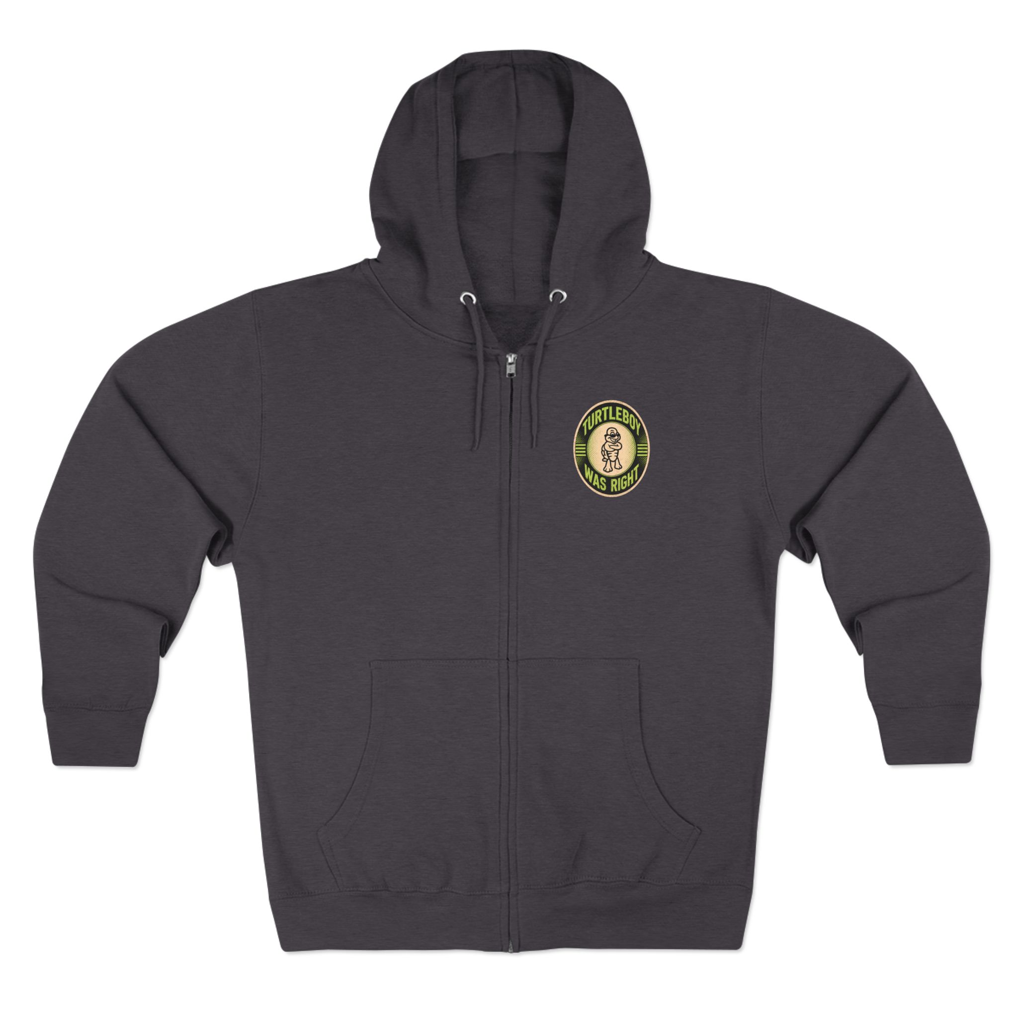 Turtleboy was Right Oval - Pocket and Back Design Unisex Zip Hoodie - Image 17