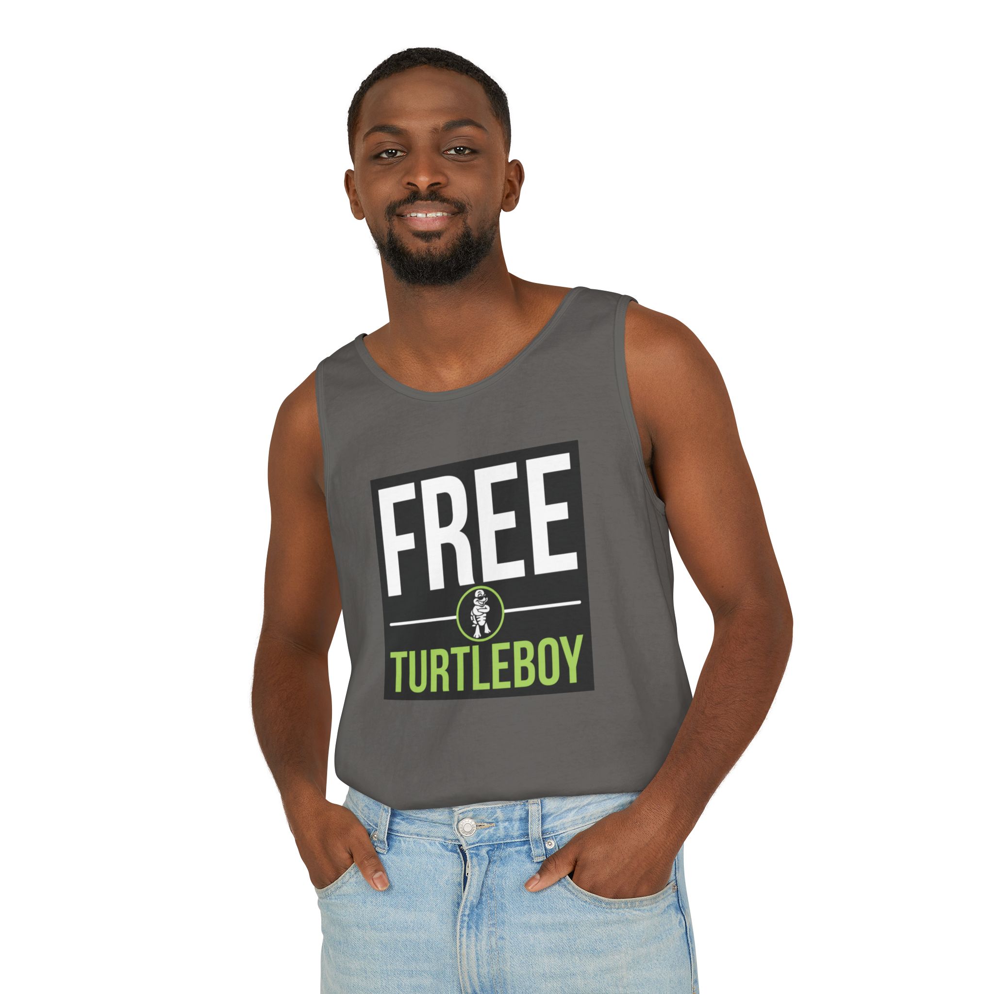 Free Turtleboy Text - Unisex Jersey Tank - Image 40