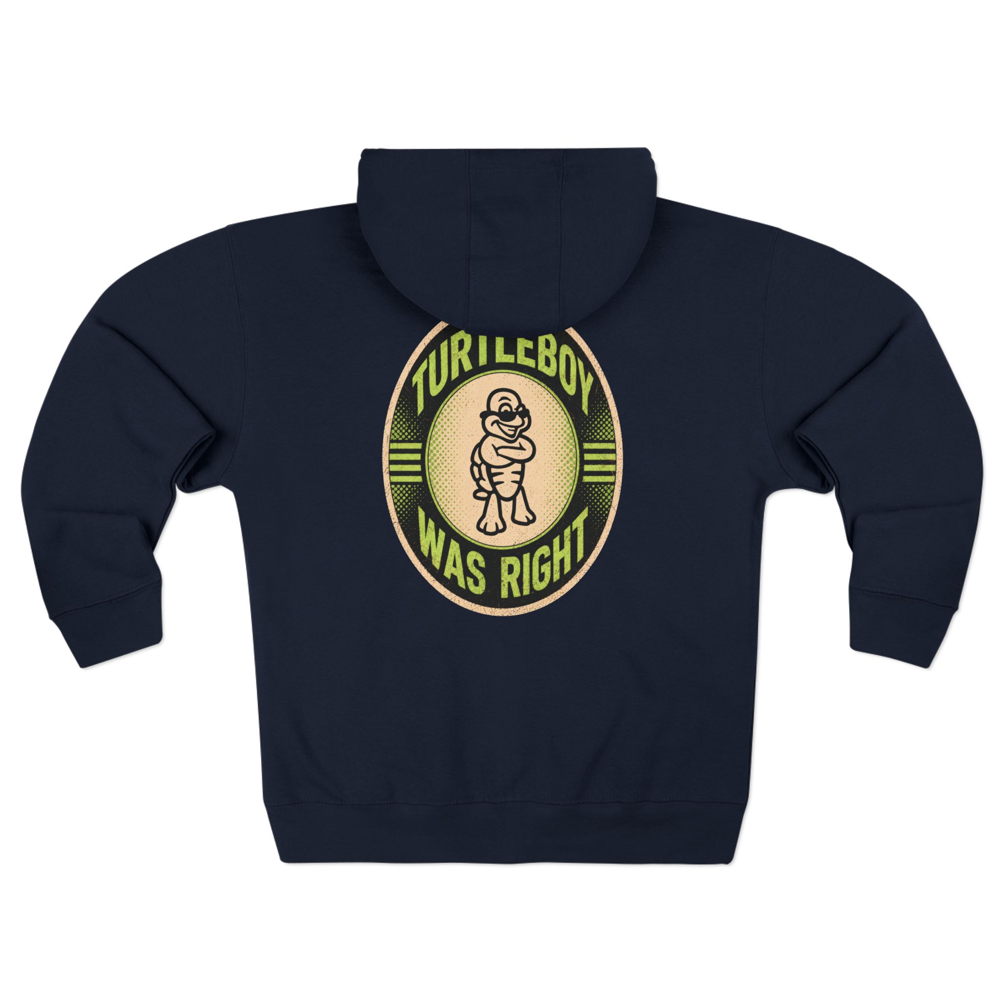 Turtleboy was Right Oval - Pocket and Back Design Unisex Zip Hoodie - Image 2