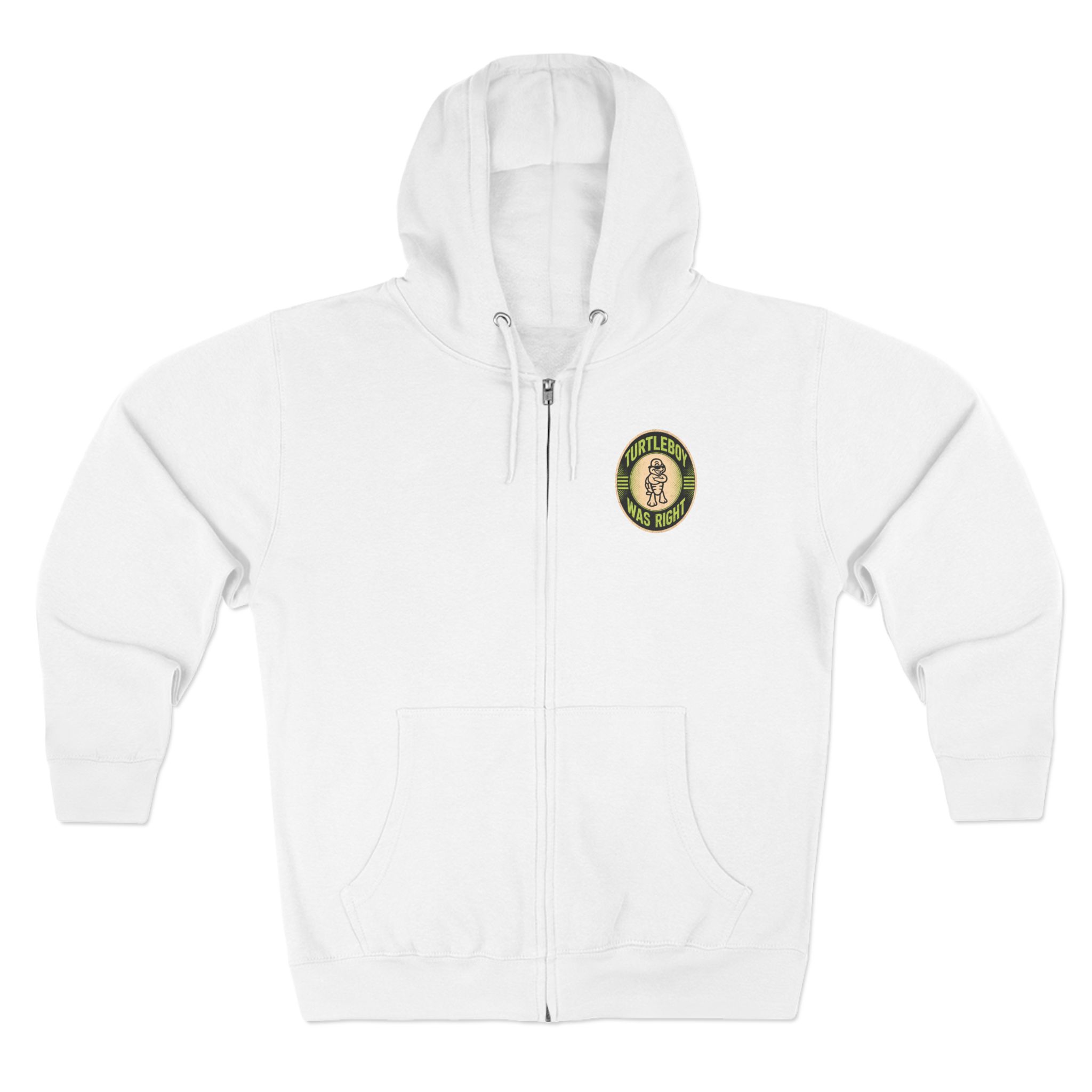 Turtleboy was Right Oval - Pocket and Back Design Unisex Zip Hoodie - Image 13