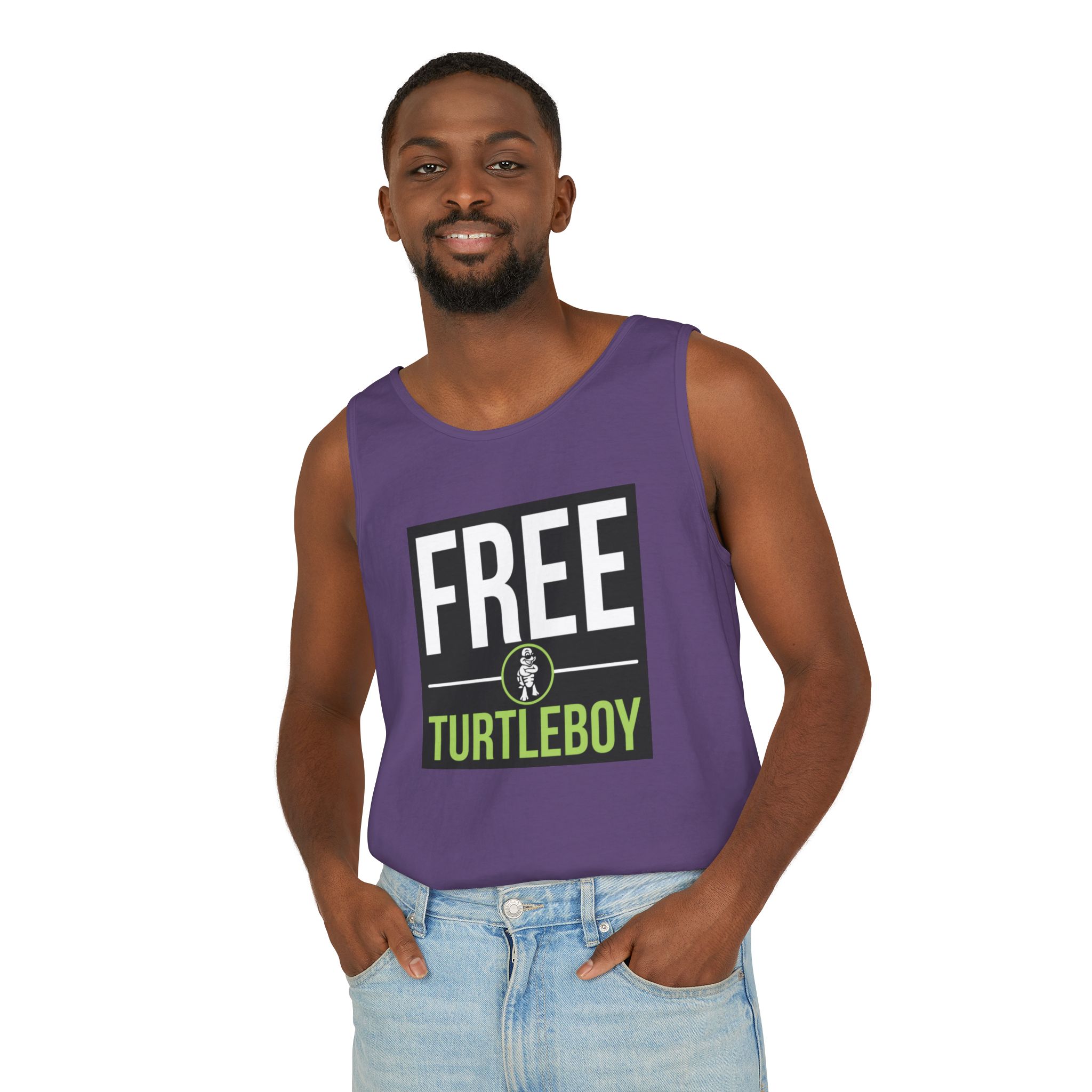 Free Turtleboy Text - Unisex Jersey Tank - Image 70
