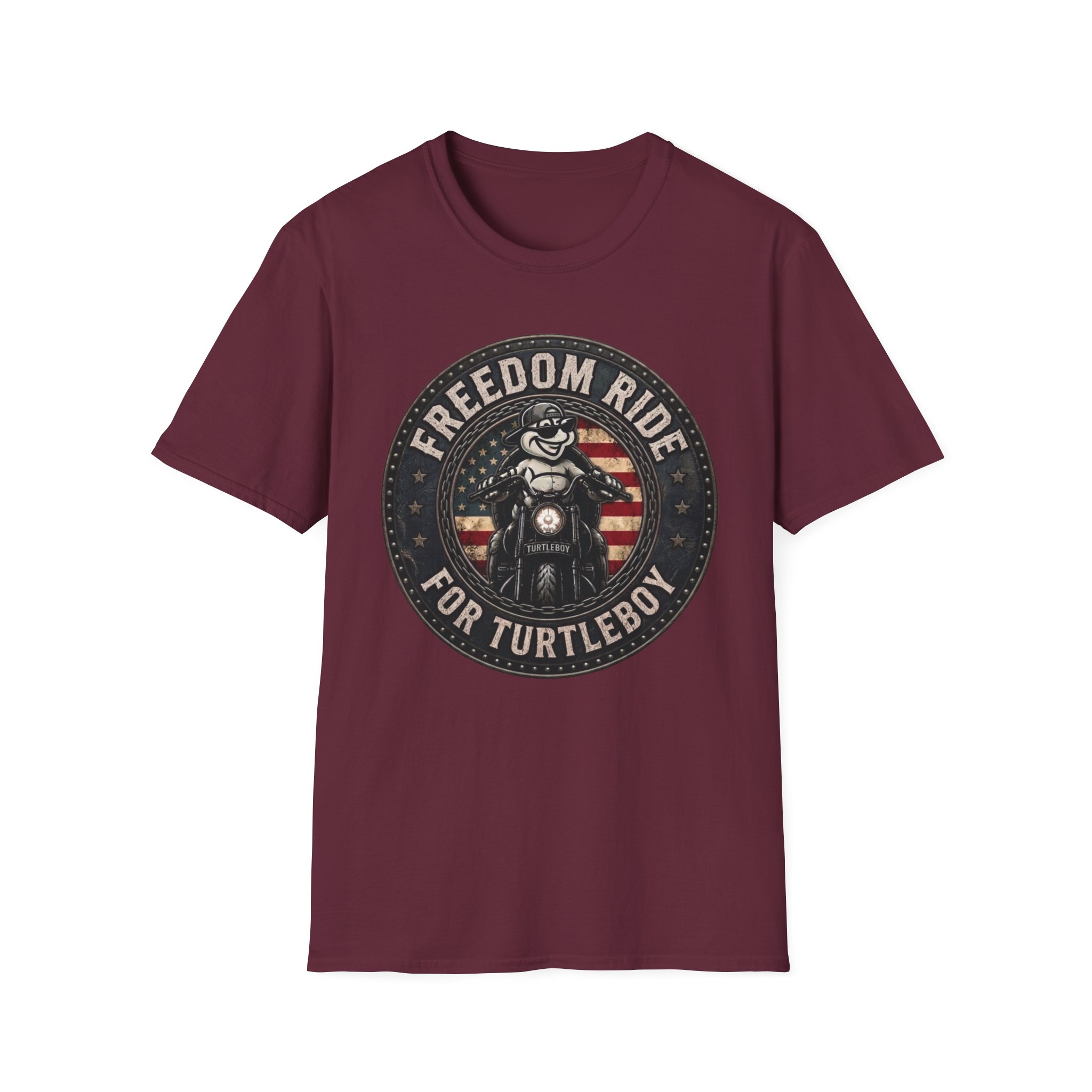 Freedom Ride for Turtleboy (Riders Wearing Gray) - Unisex Softstyle T-Shirt - Image 49