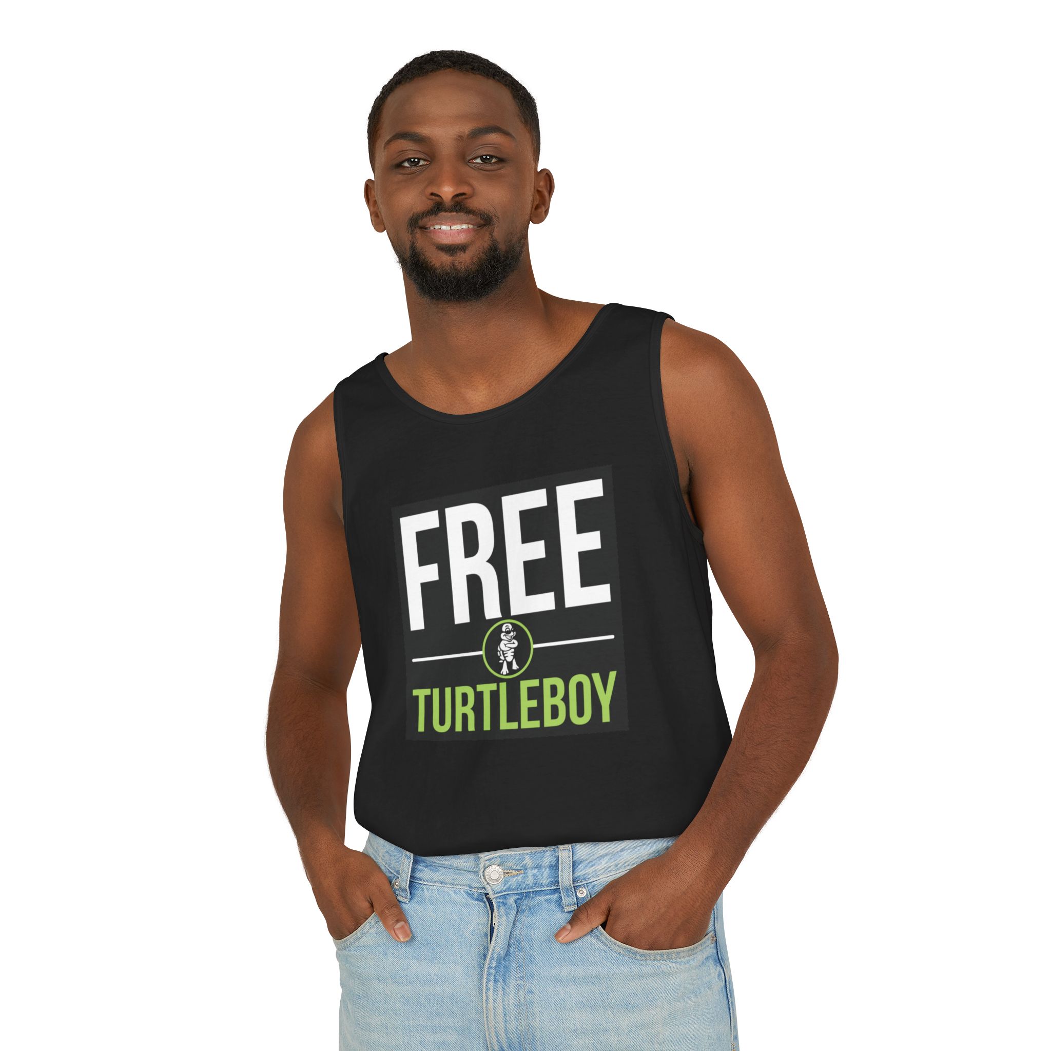Free Turtleboy Text - Unisex Jersey Tank - Image 65