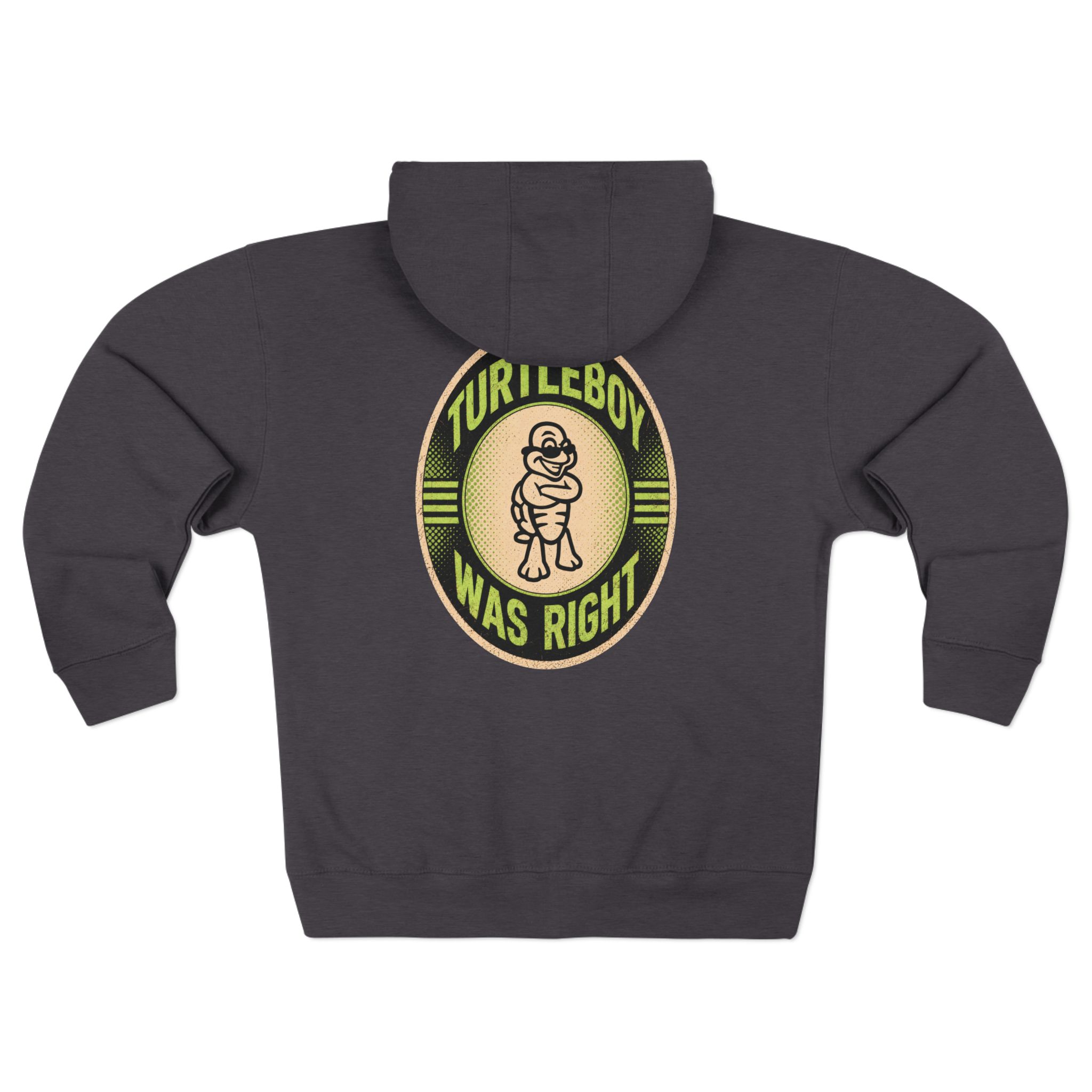 Turtleboy was Right Oval - Pocket and Back Design Unisex Zip Hoodie - Image 18
