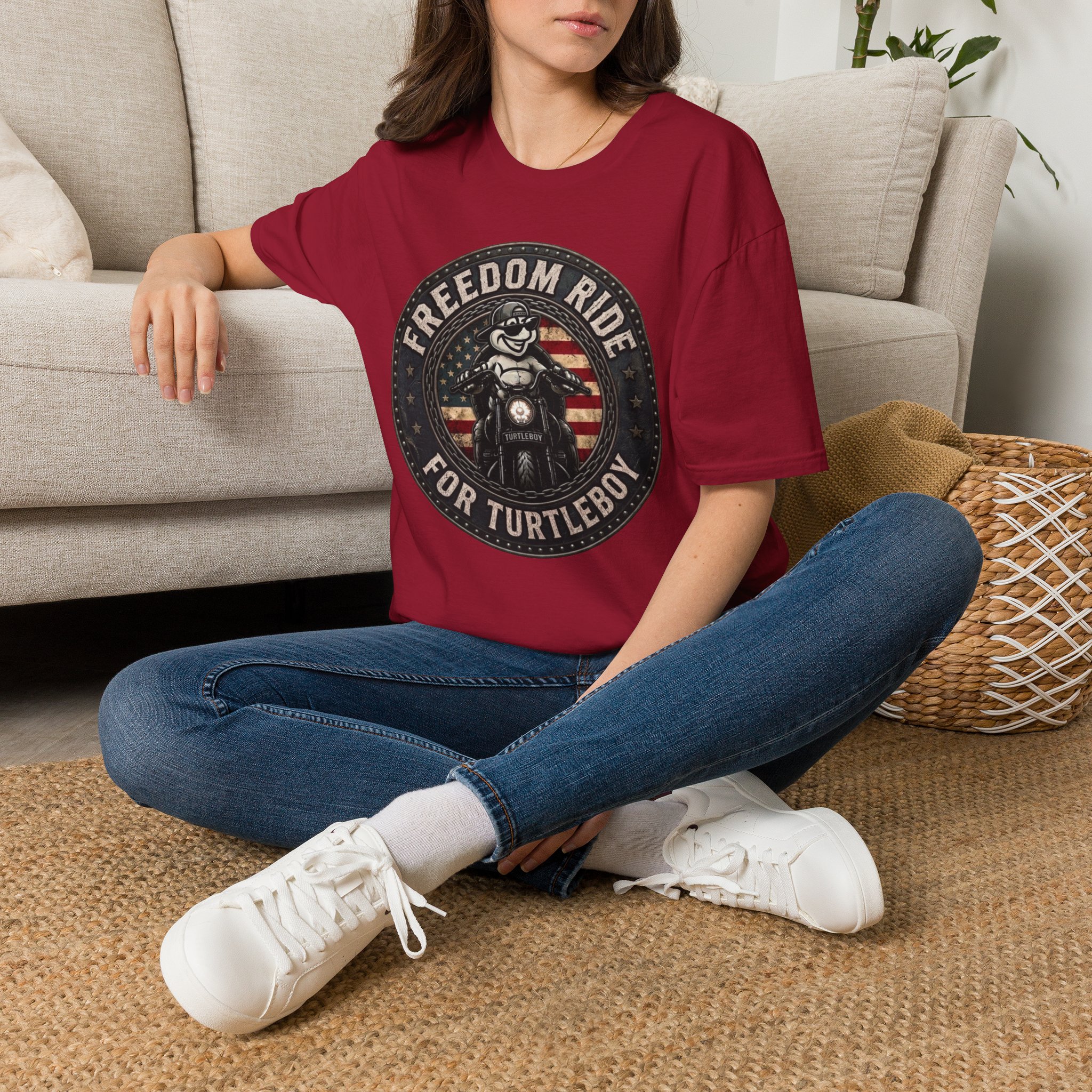Freedom Ride for Turtleboy (Riders Wearing Gray) - Unisex Softstyle T-Shirt - Image 8