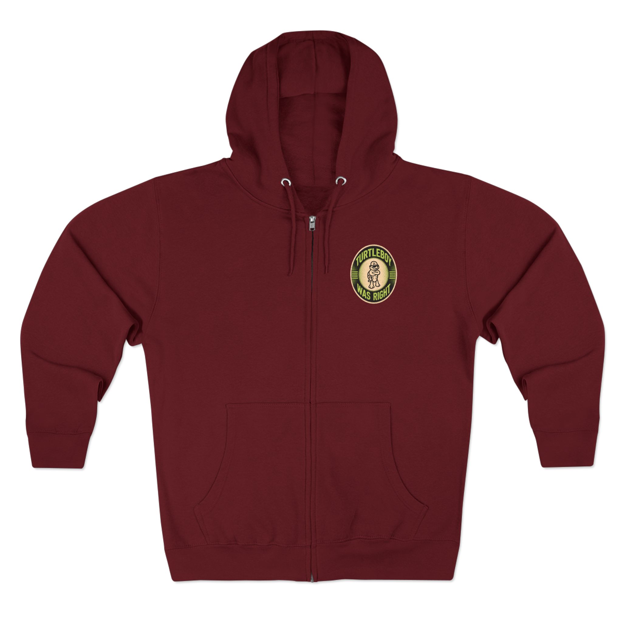 Turtleboy was Right Oval - Pocket and Back Design Unisex Zip Hoodie - Image 5