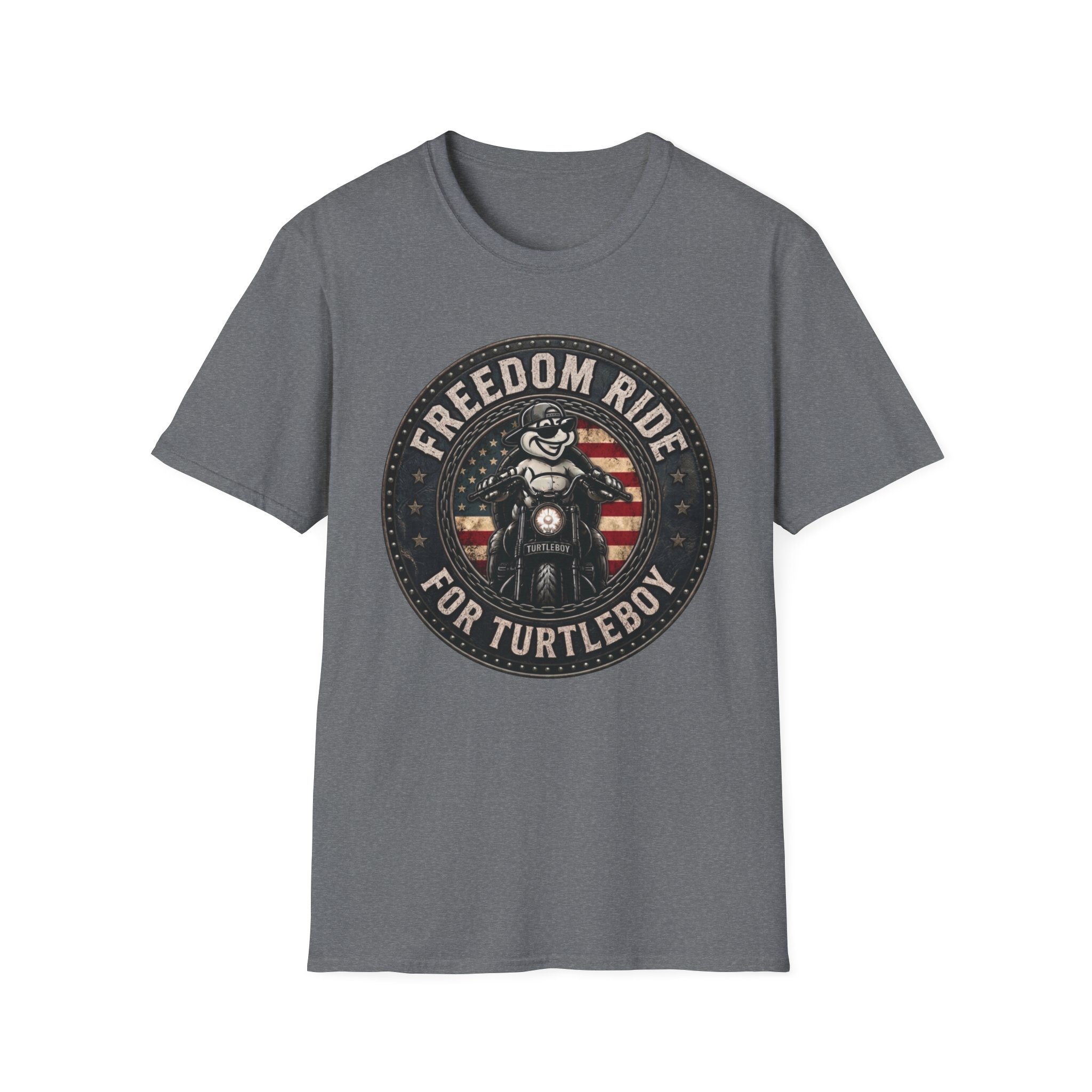 Freedom Ride for Turtleboy (Riders Wearing Gray) - Unisex Softstyle T-Shirt