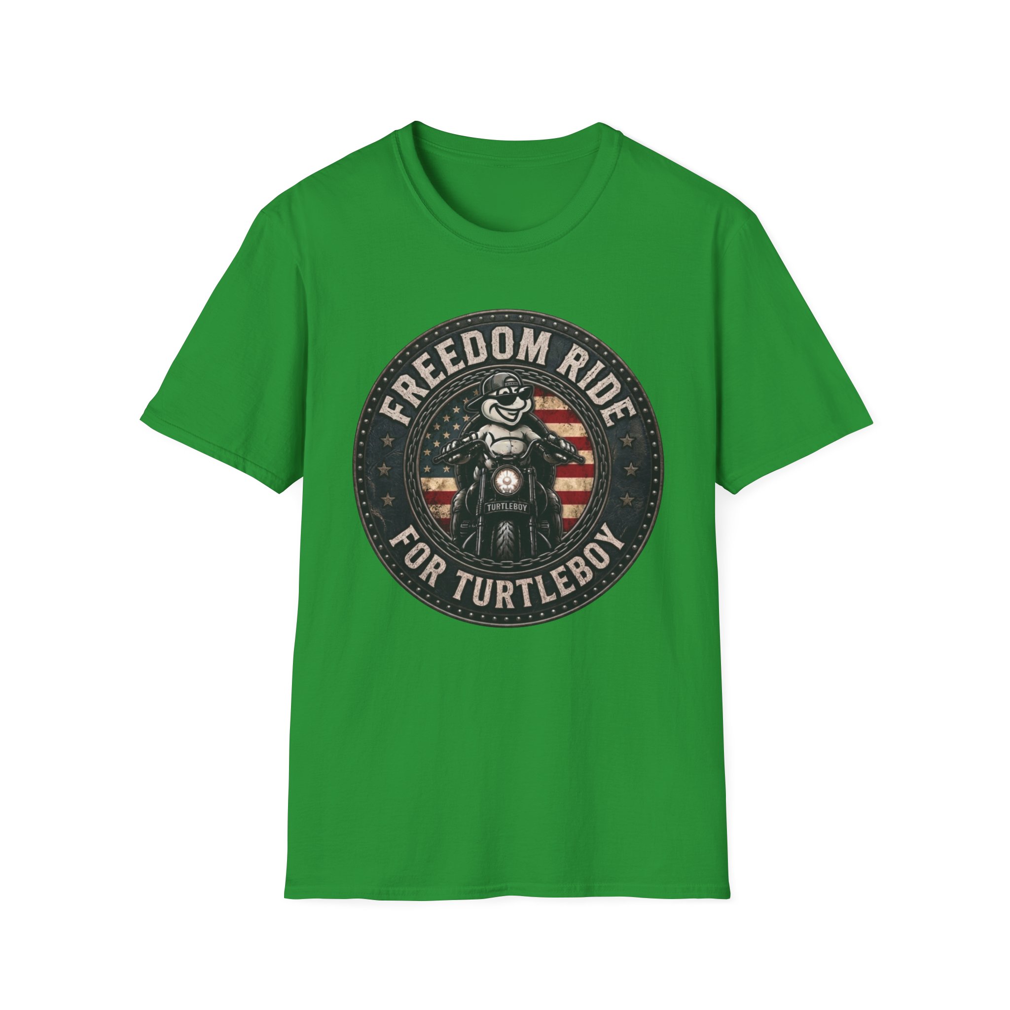 Freedom Ride for Turtleboy (Riders Wearing Gray) - Unisex Softstyle T-Shirt - Image 68