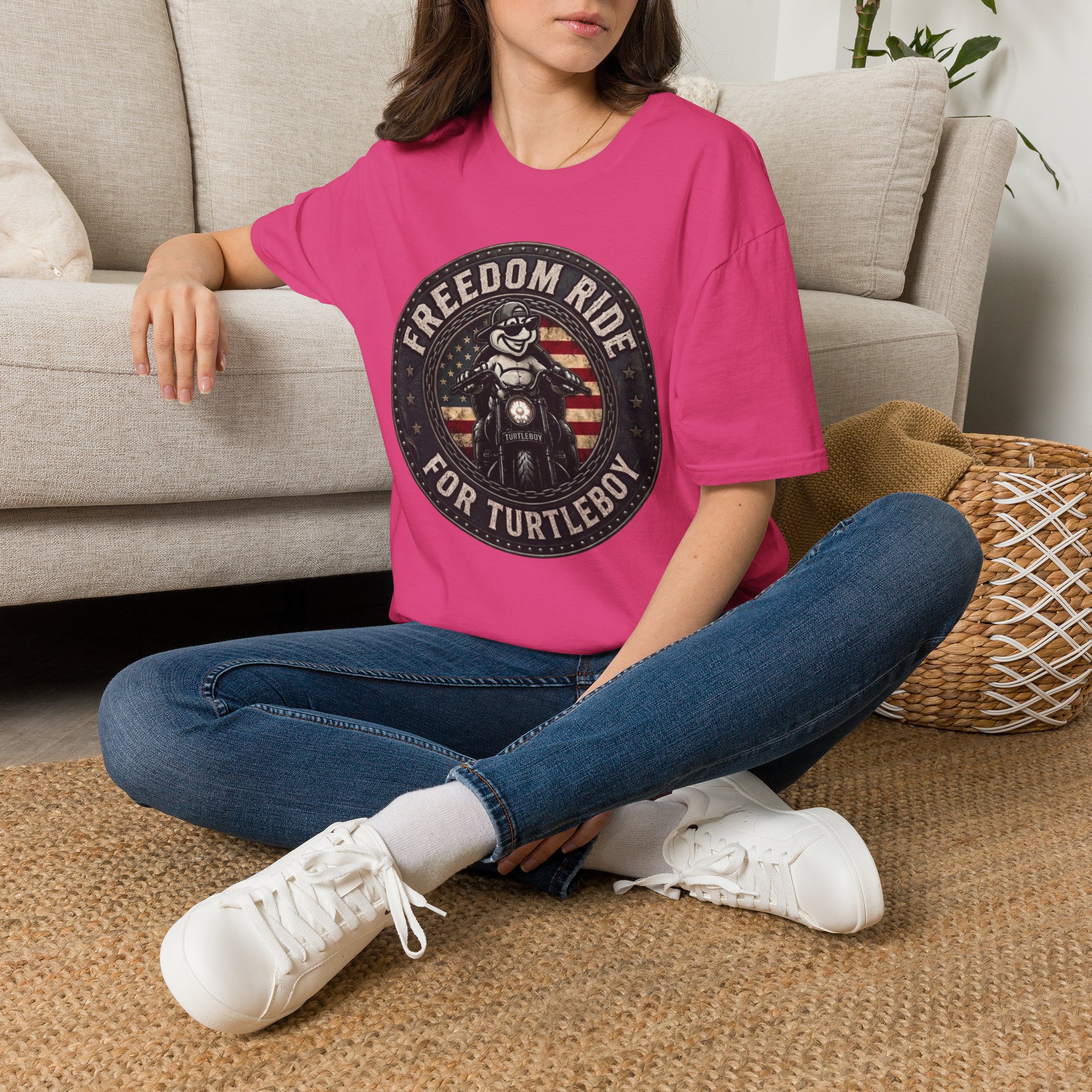 Freedom Ride for Turtleboy (Riders Wearing Gray) - Unisex Softstyle T-Shirt - Image 86