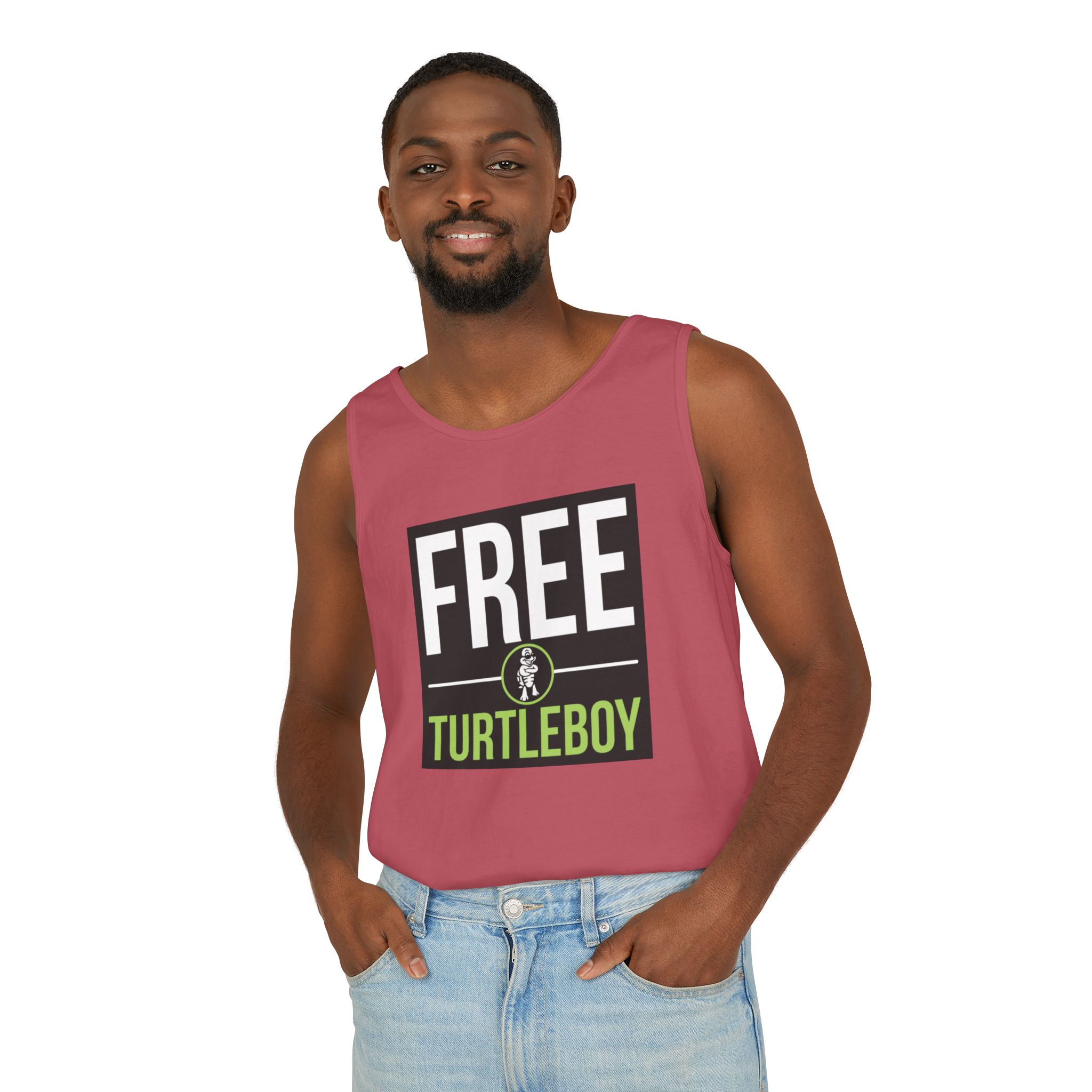 Free Turtleboy Text - Unisex Jersey Tank - Image 75