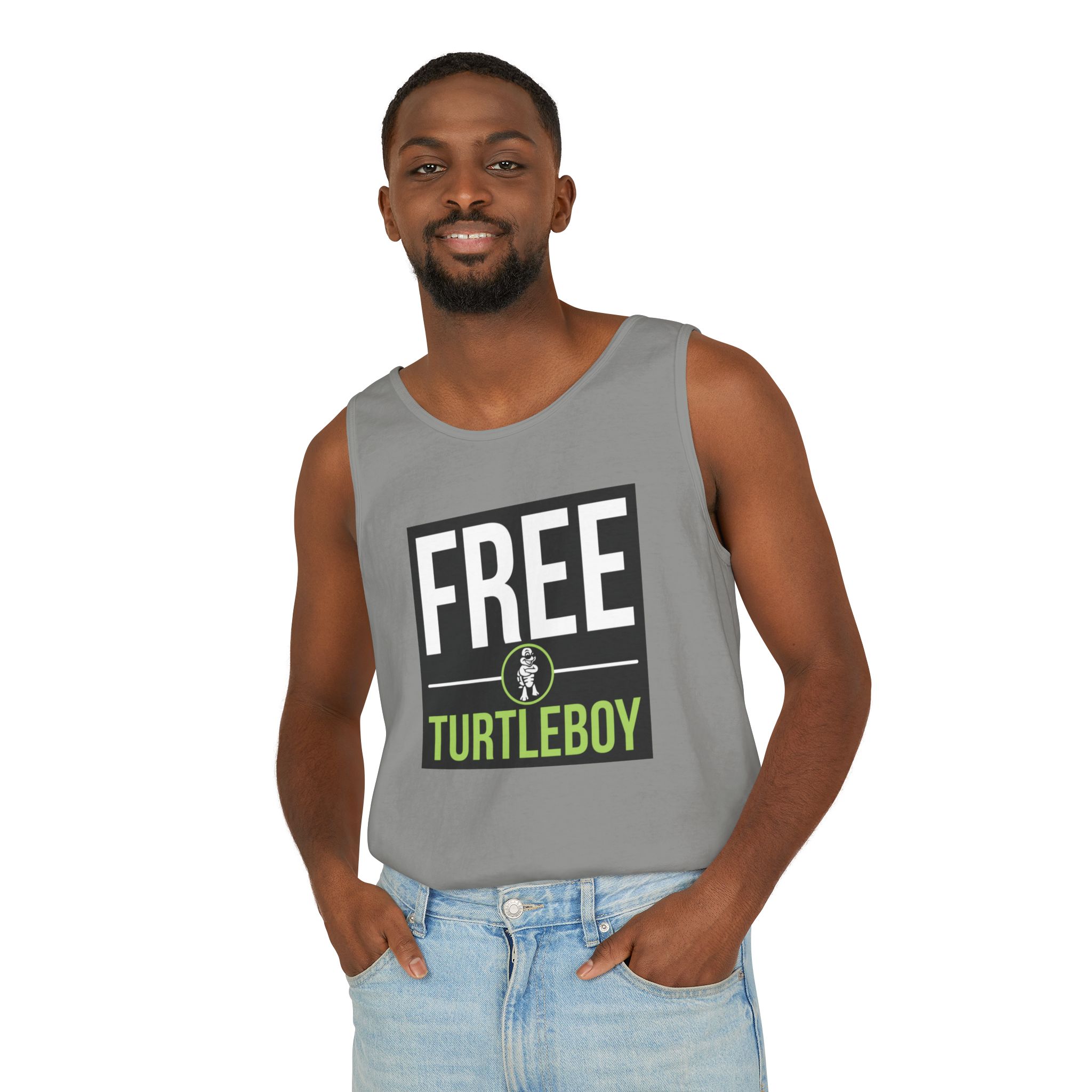Free Turtleboy Text - Unisex Jersey Tank - Image 52