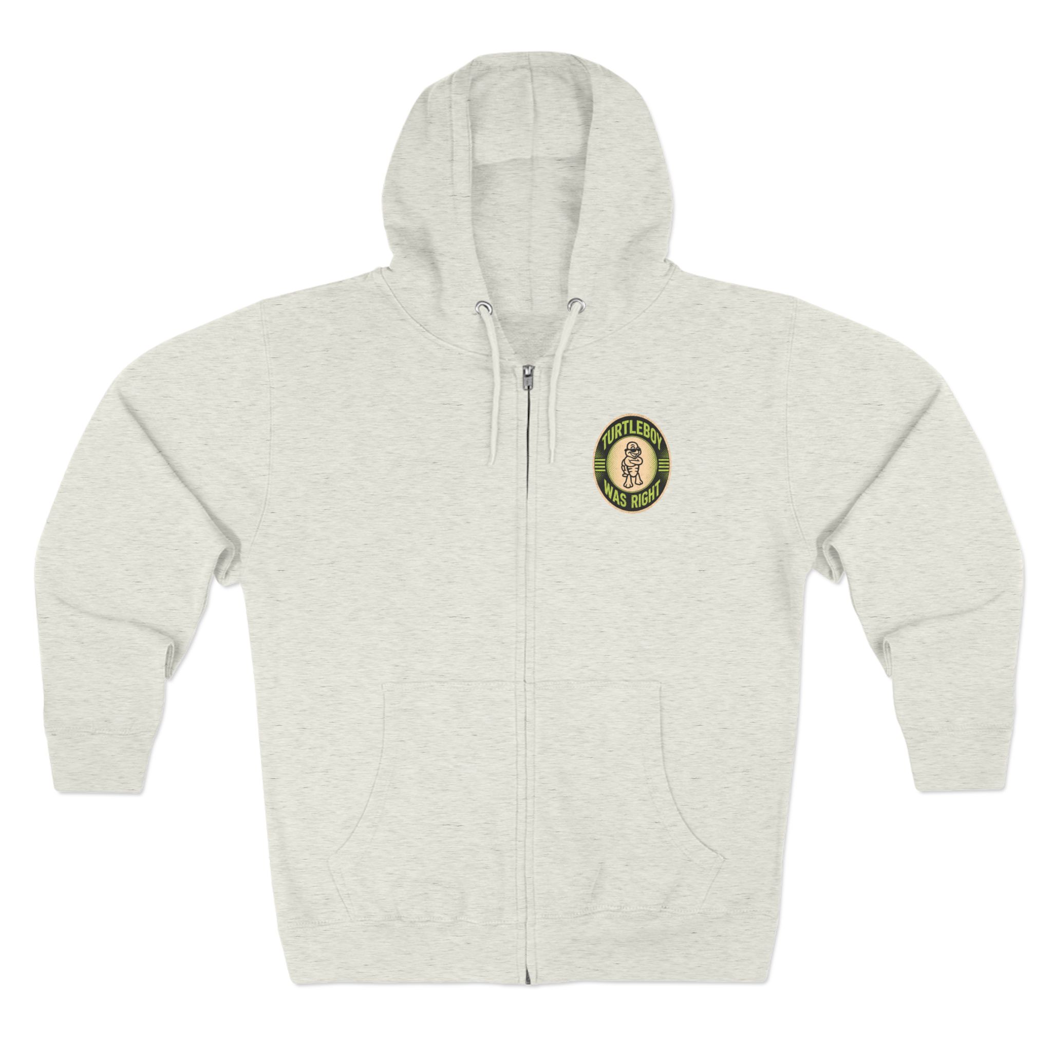 Turtleboy was Right Oval - Pocket and Back Design Unisex Zip Hoodie - Image 9