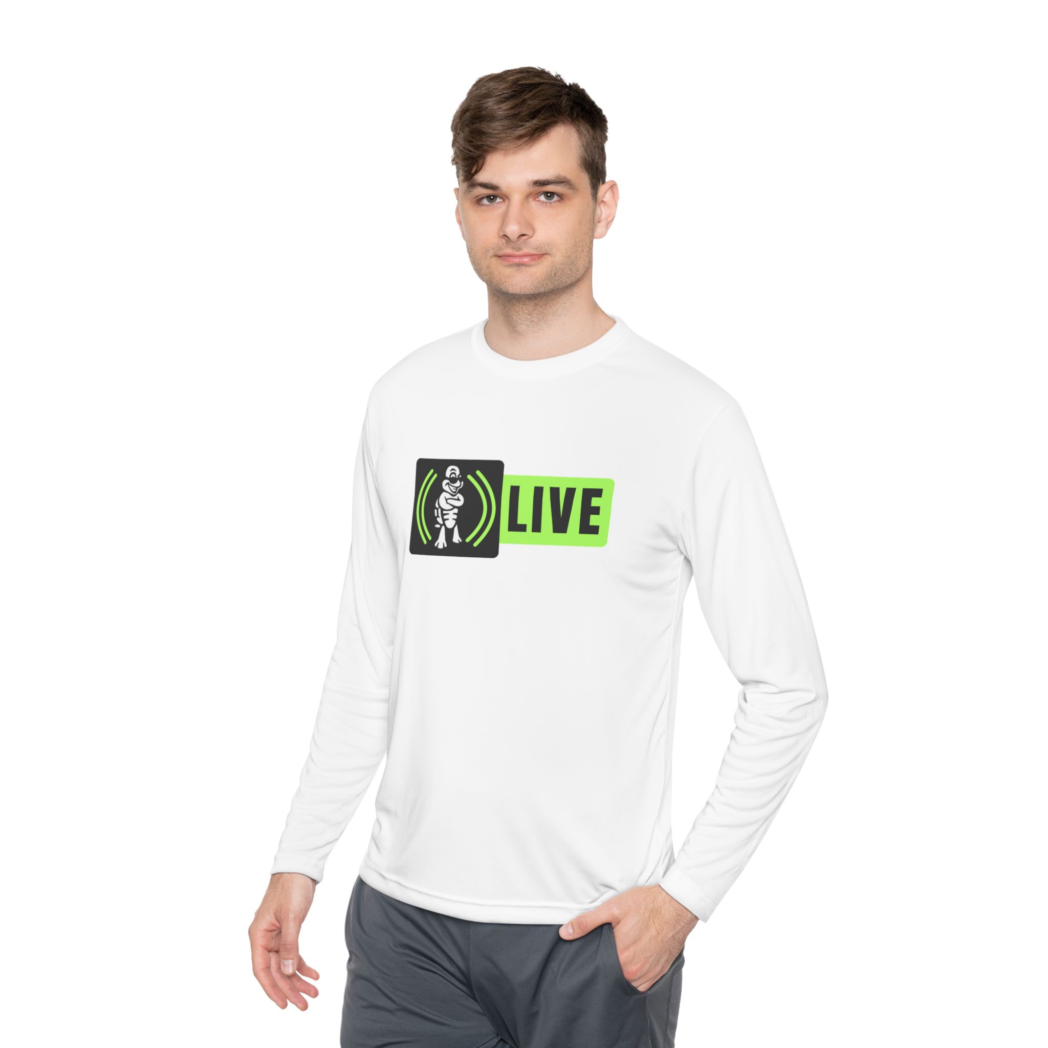 Turtleboy Live V26 Green - Unisex Lightweight Long Sleeve Sports Tee - Image 7