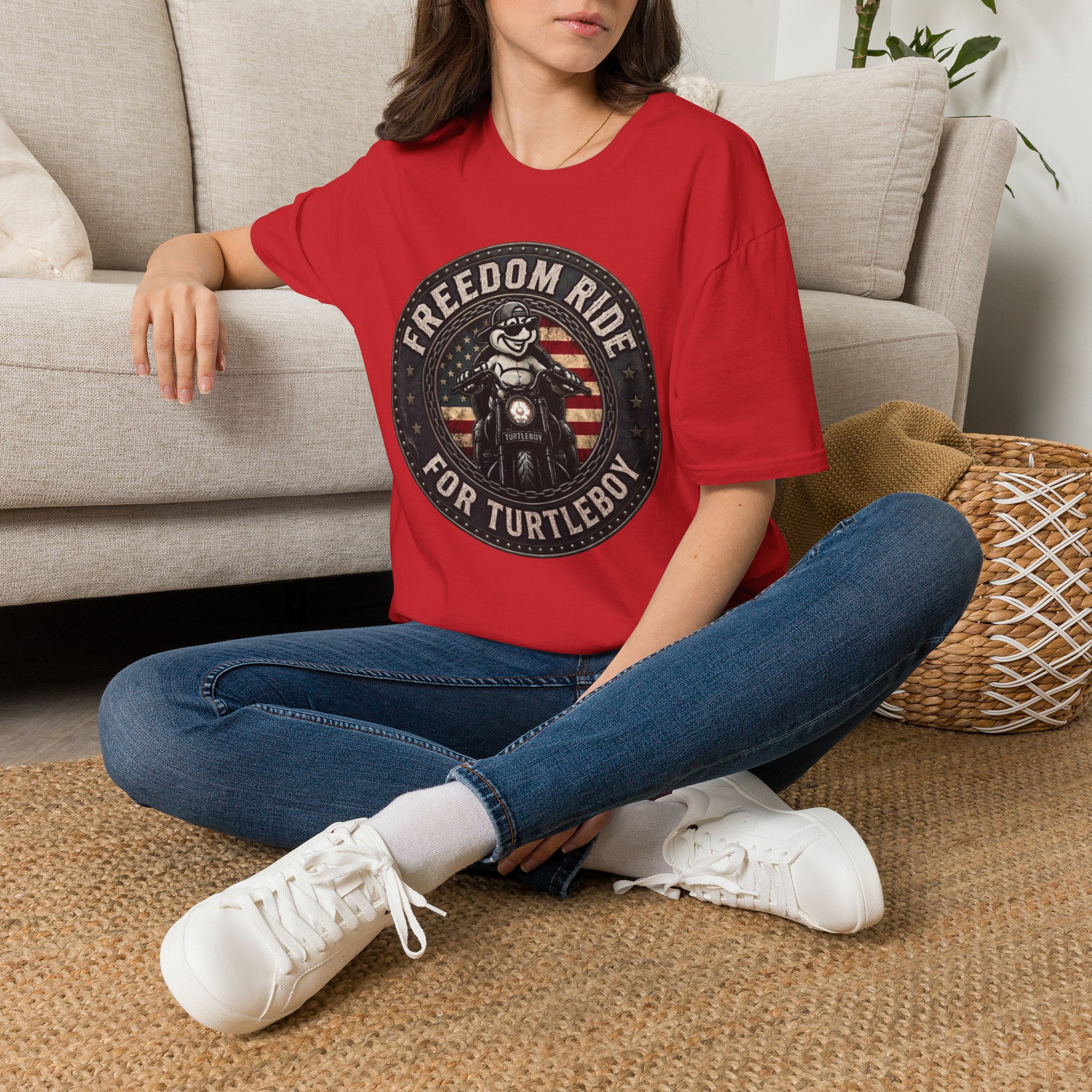 Freedom Ride for Turtleboy (Riders Wearing Gray) - Unisex Softstyle T-Shirt - Image 74
