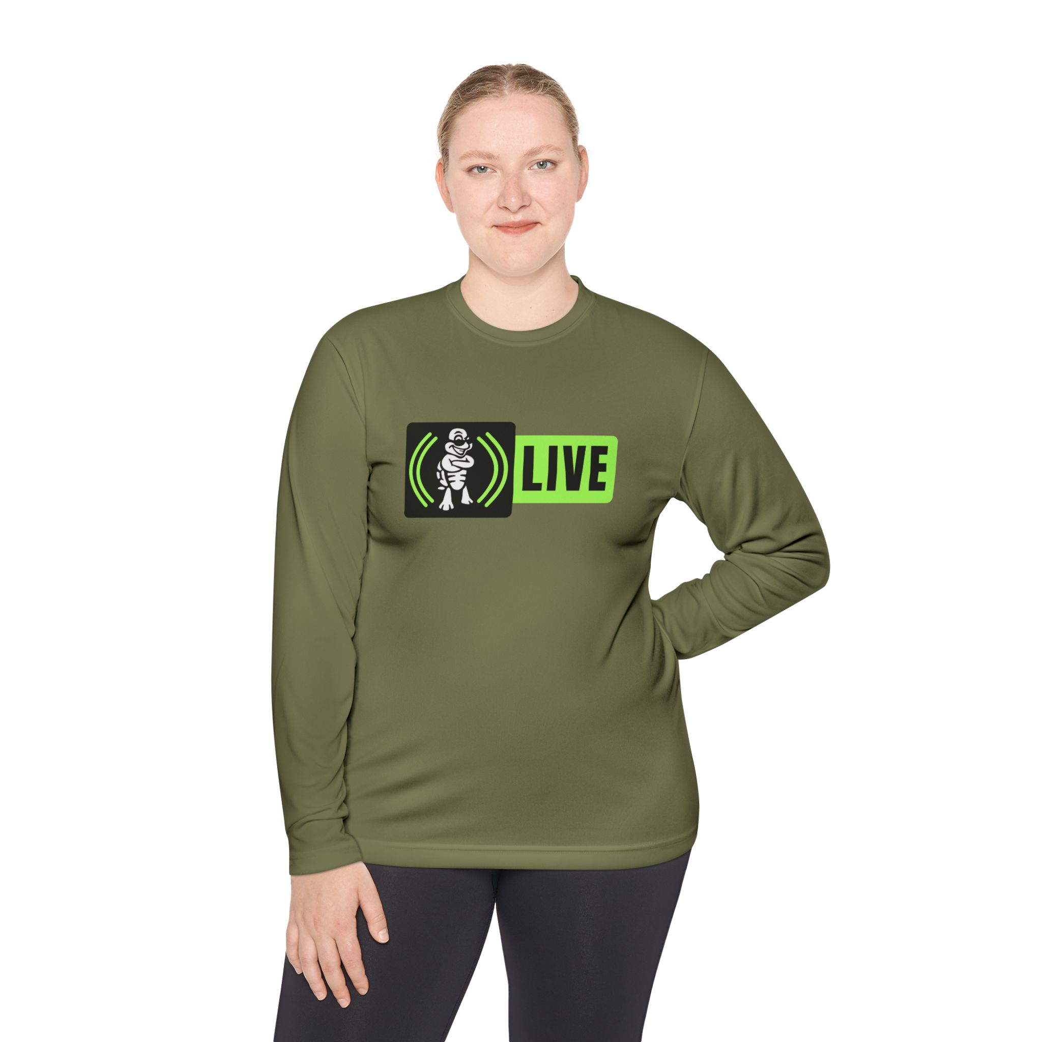 Turtleboy Live V26 Green - Unisex Lightweight Long Sleeve Sports Tee - Image 44