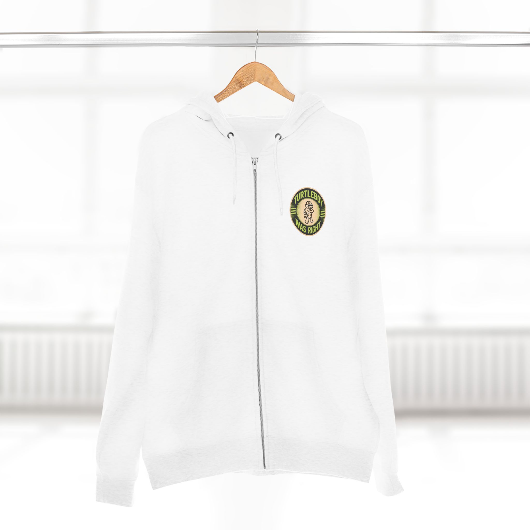 Turtleboy was Right Oval - Pocket and Back Design Unisex Zip Hoodie - Image 16