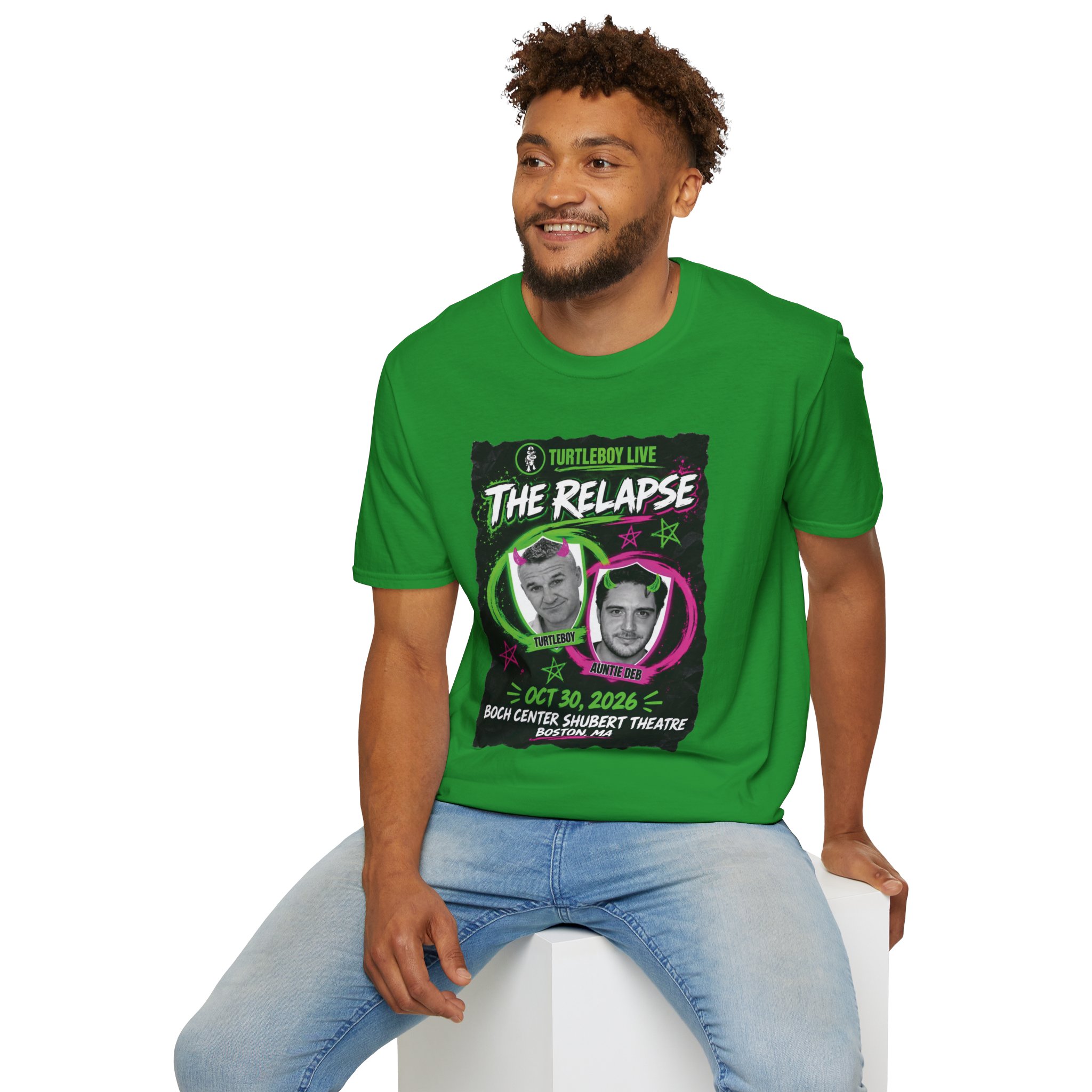 Turtleboy: The Relapse - Front Main Design & Logo Back - Unisex Softstyle T-Shirt - Image 54